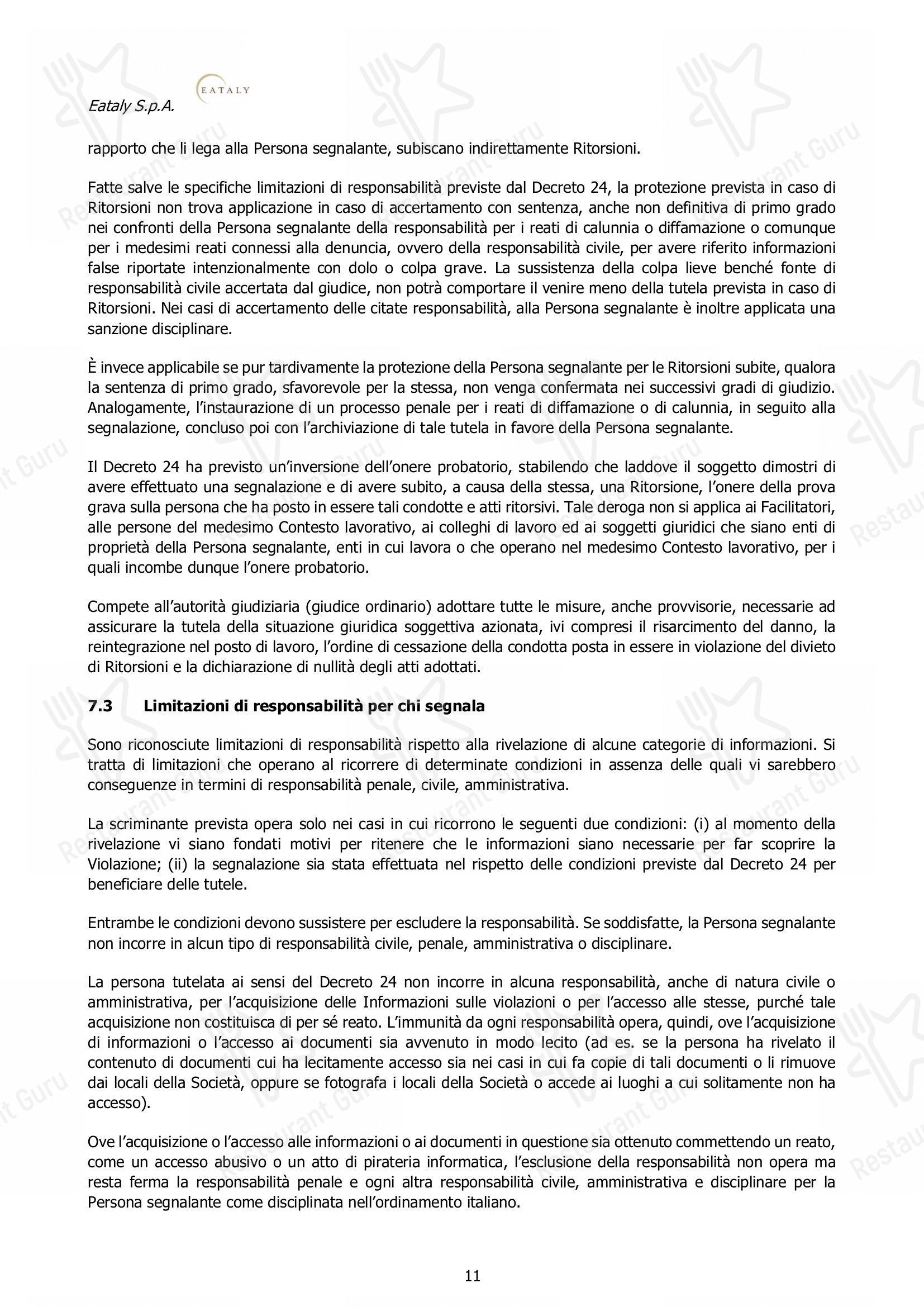 Коктейльная карта per Eataly Torino Lingotto in Torino