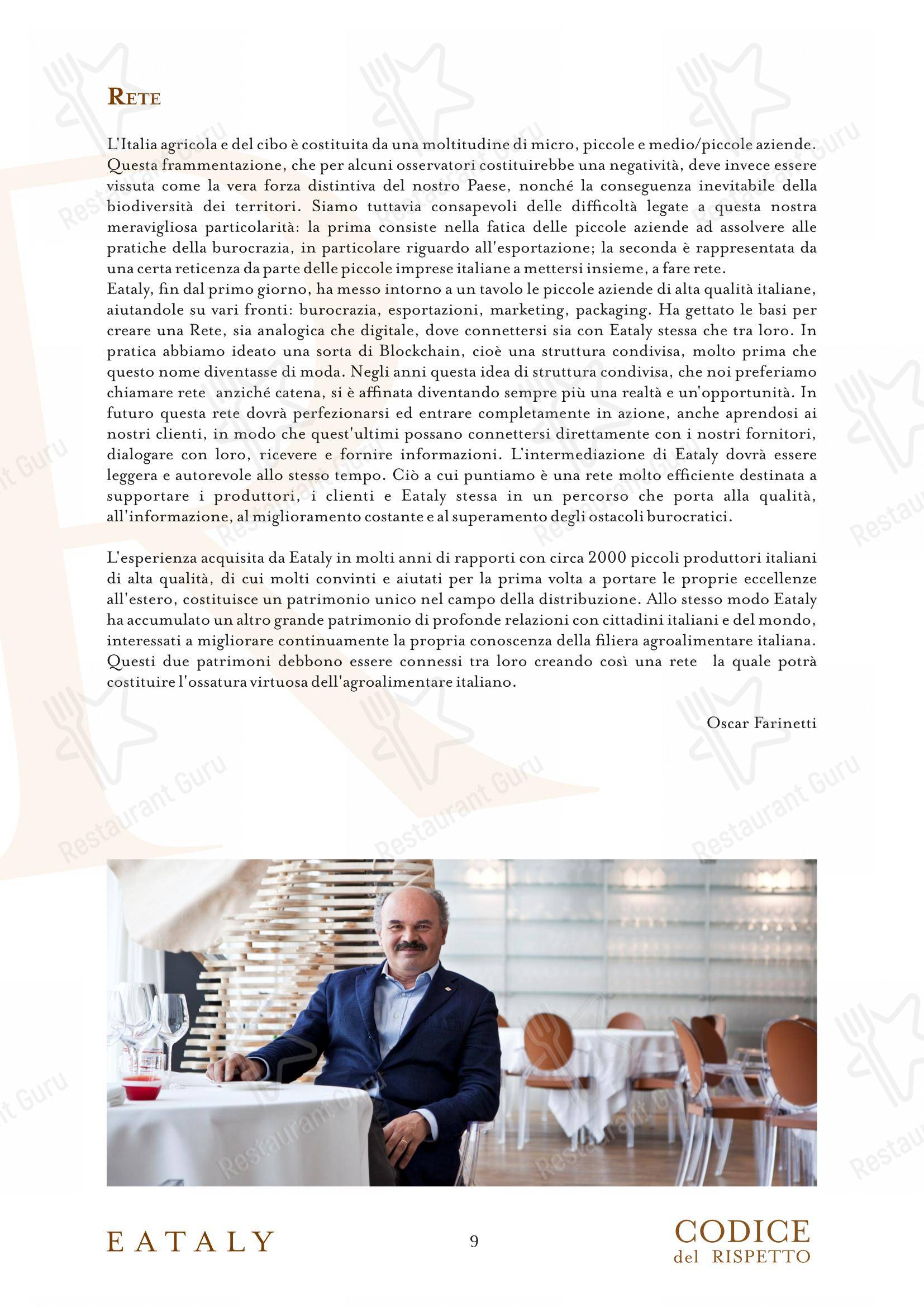 Menu di Eataly Torino Lingotto - Menu