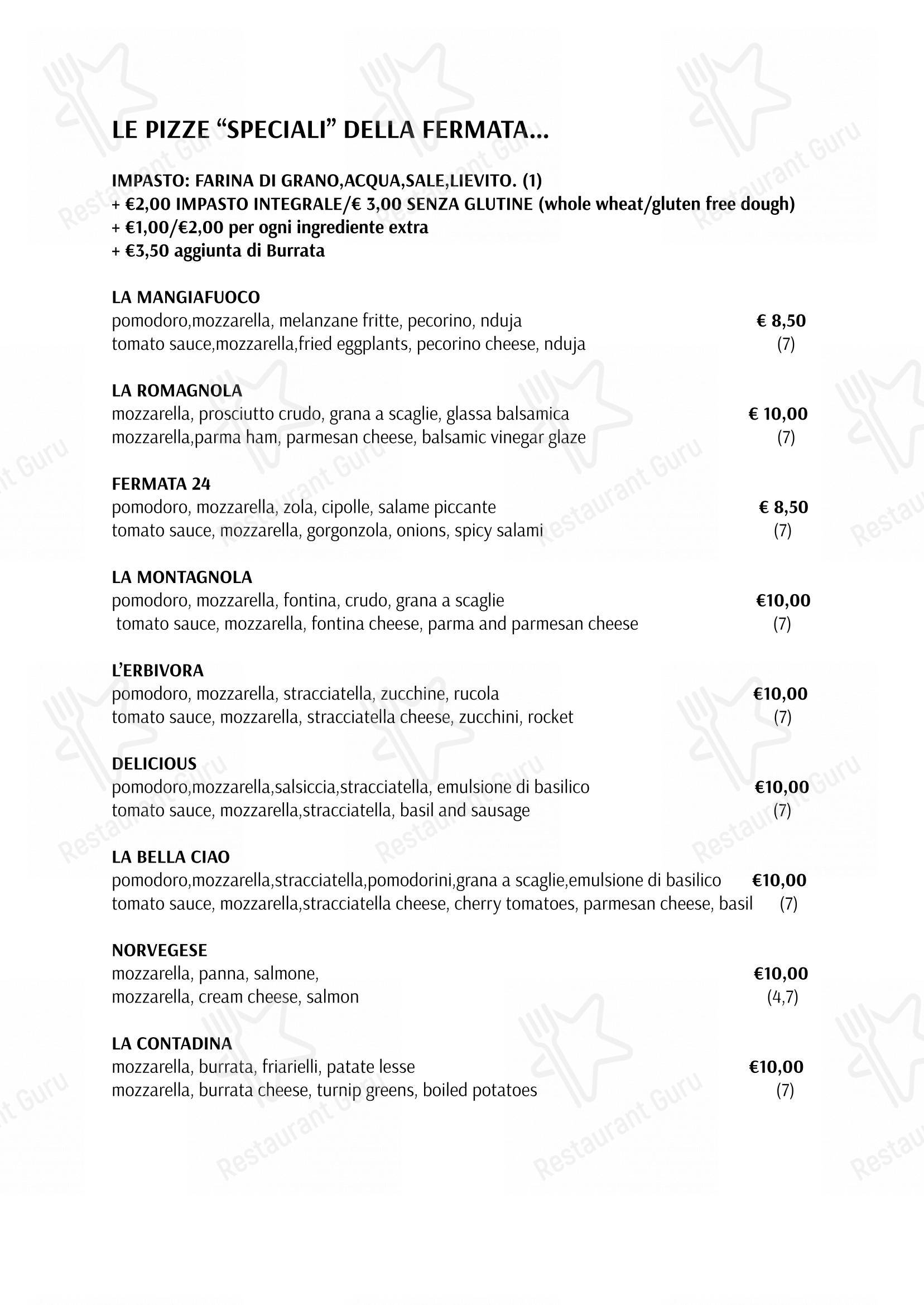 Fermata 24 “Ristorante & Pizzeria” in Castelletto sopra Ticino - Menu bar