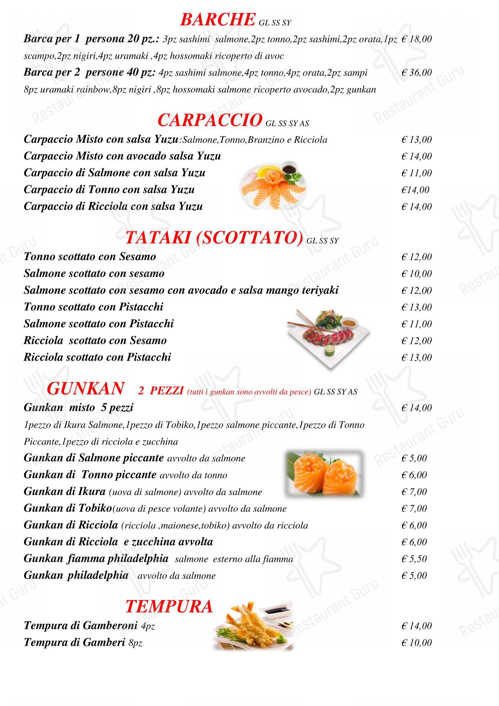 Menu per Città del Drago in Milano