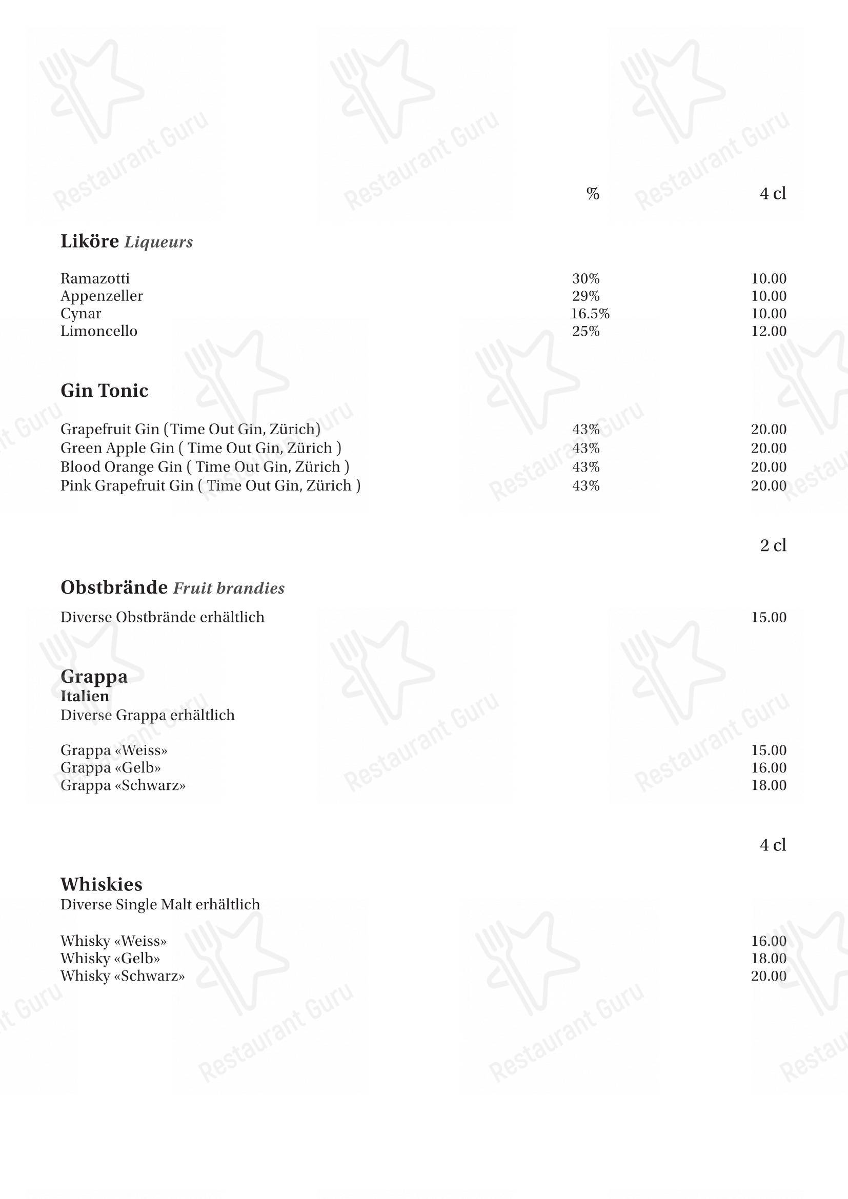 菜单 per Grandis Ustria da Vin in Laax