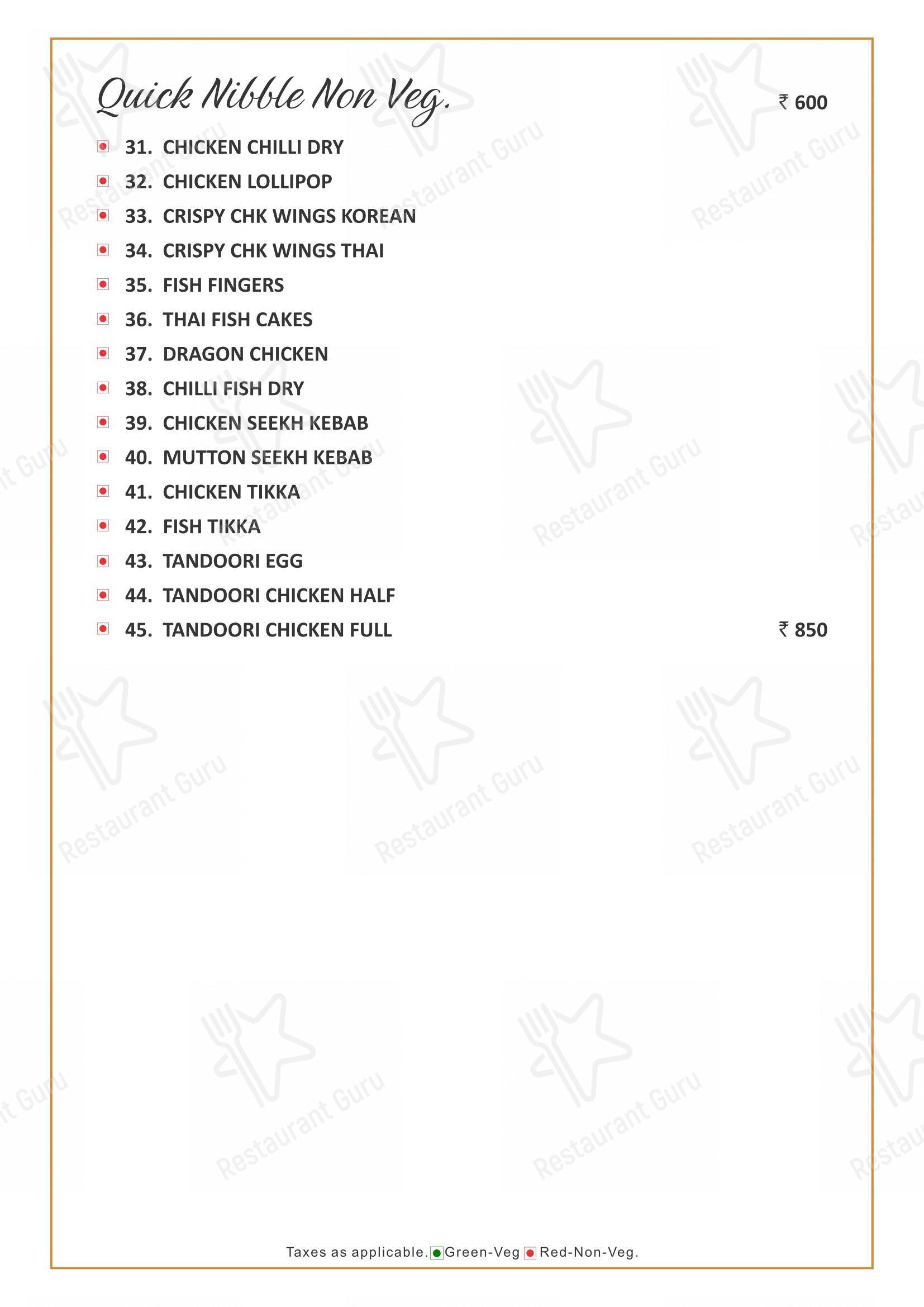 HIVE Restaurant & Bar - Menu