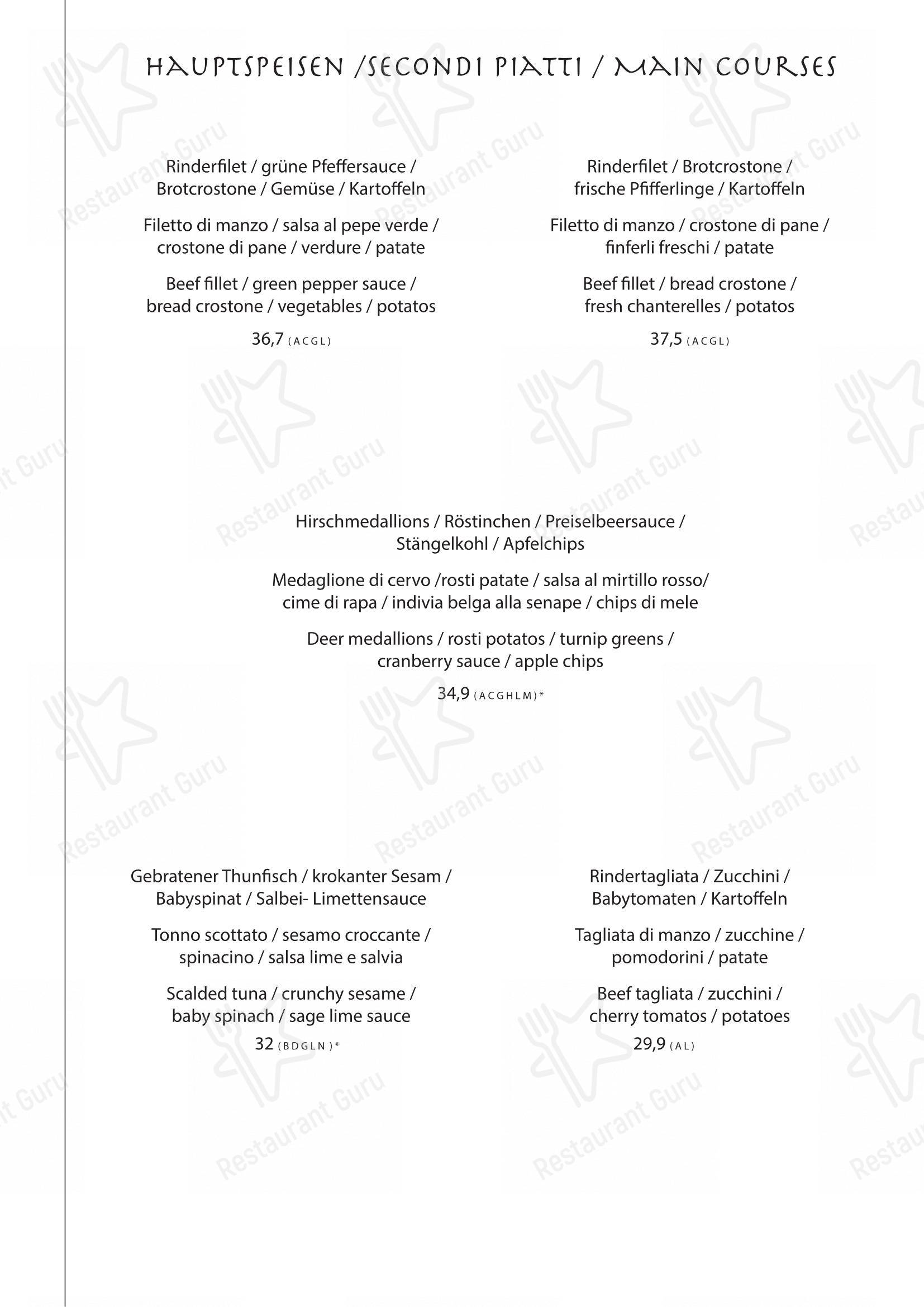 Pizzeria Hans in Dobbiaco - Menu