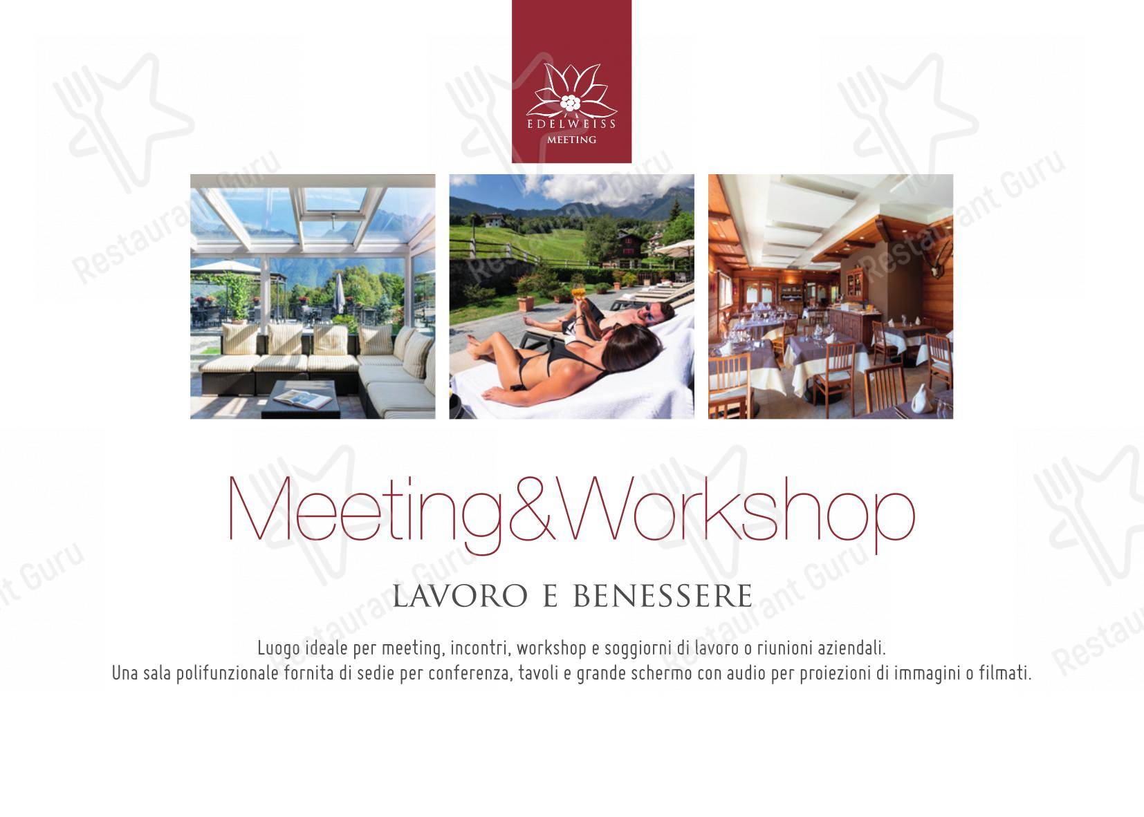 菜单 per Albergo Ristorante Edelweiss - Larespa ristorante