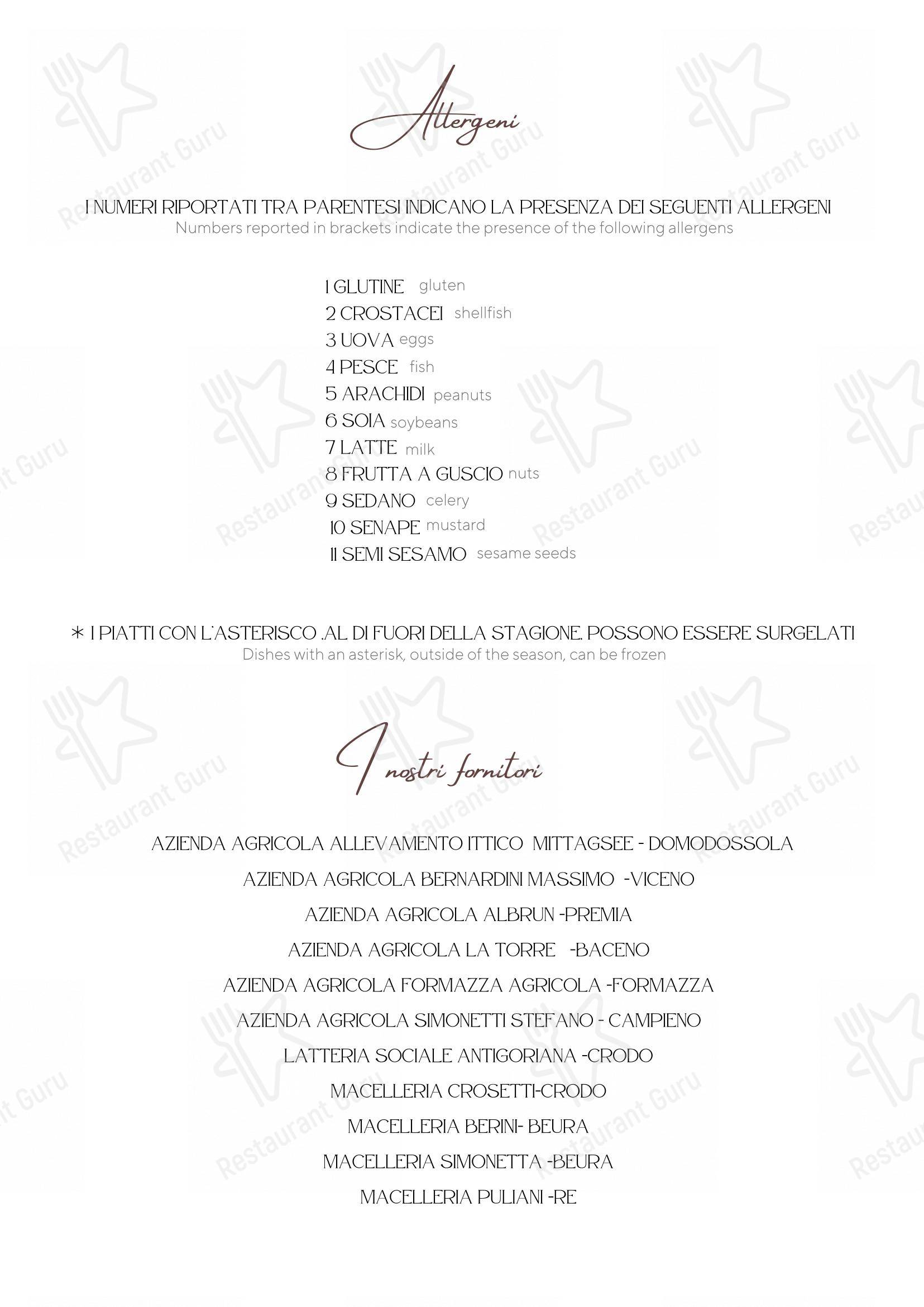 Menu di Albergo Ristorante Edelweiss - Larespa - Основное меню