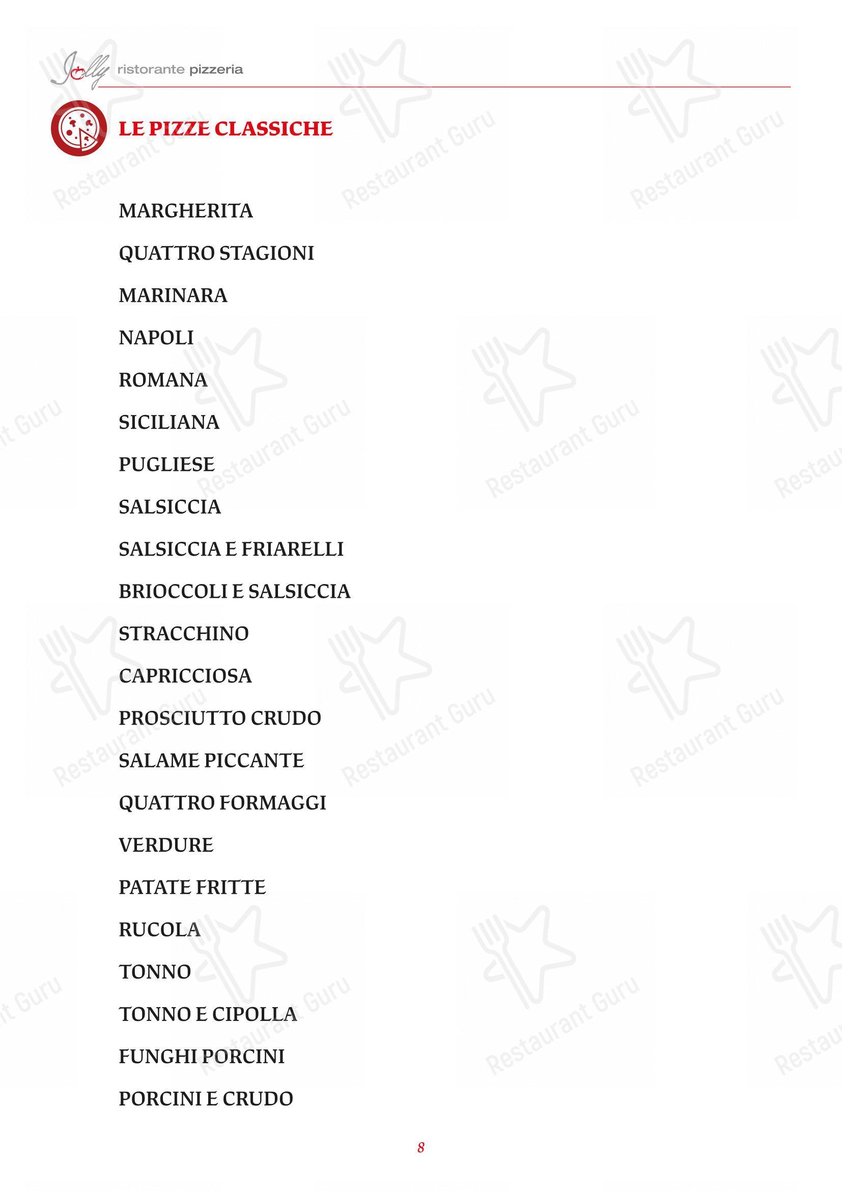 Menu per Jolly pizzeria