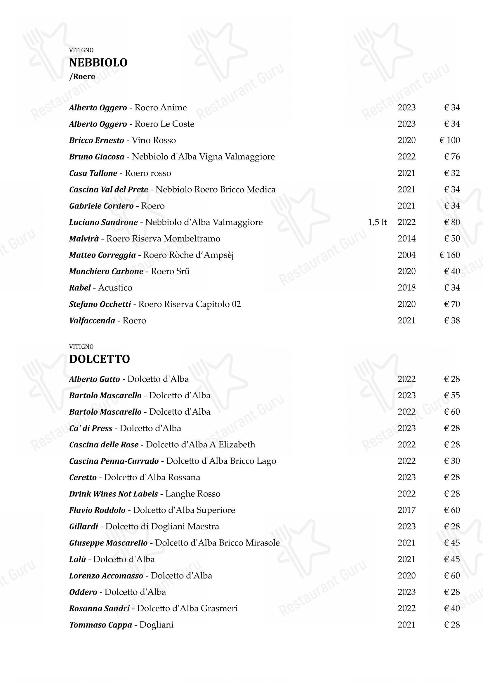 菜单 per La Piola ristorante