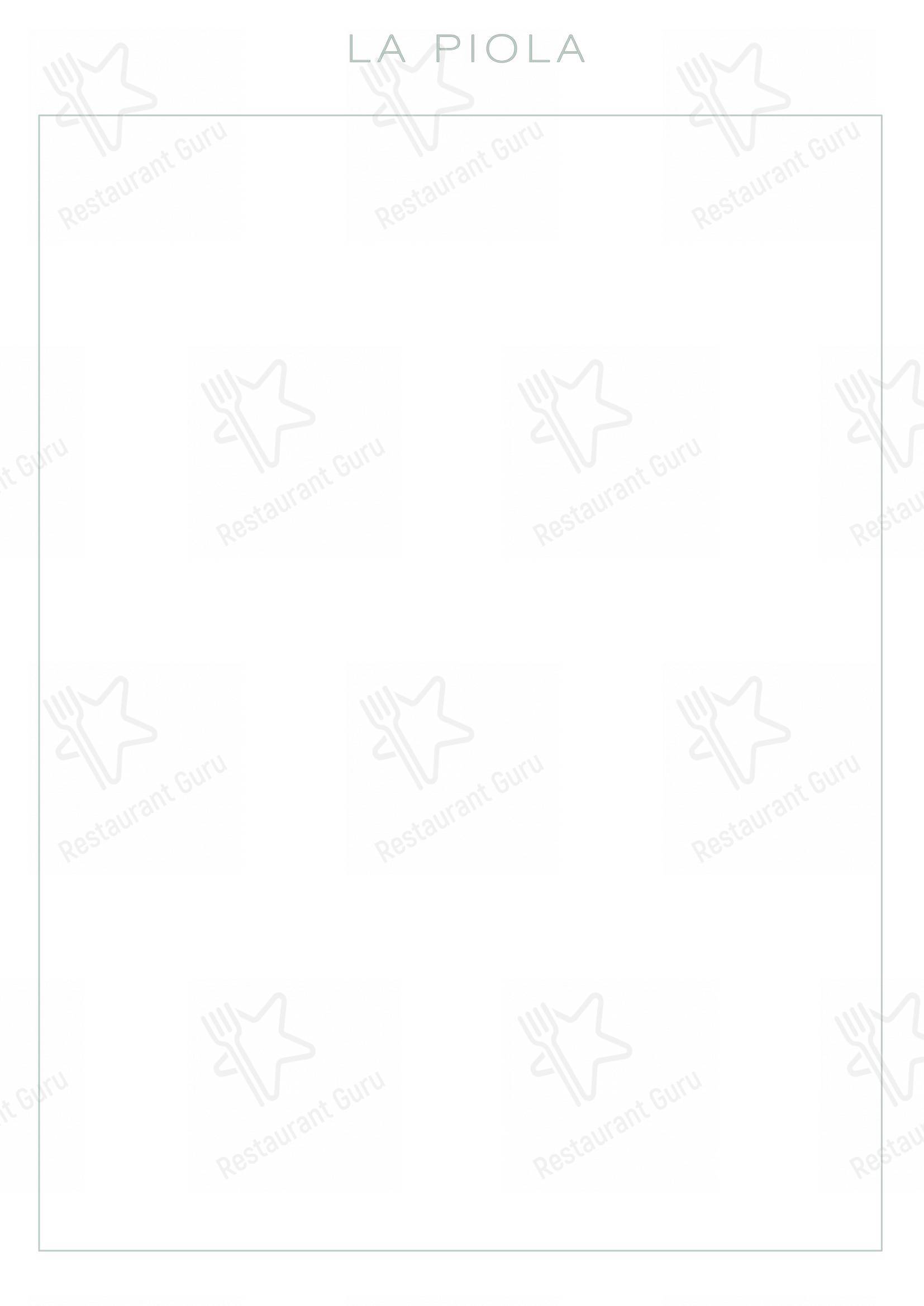 La Piola in Alba - Menu