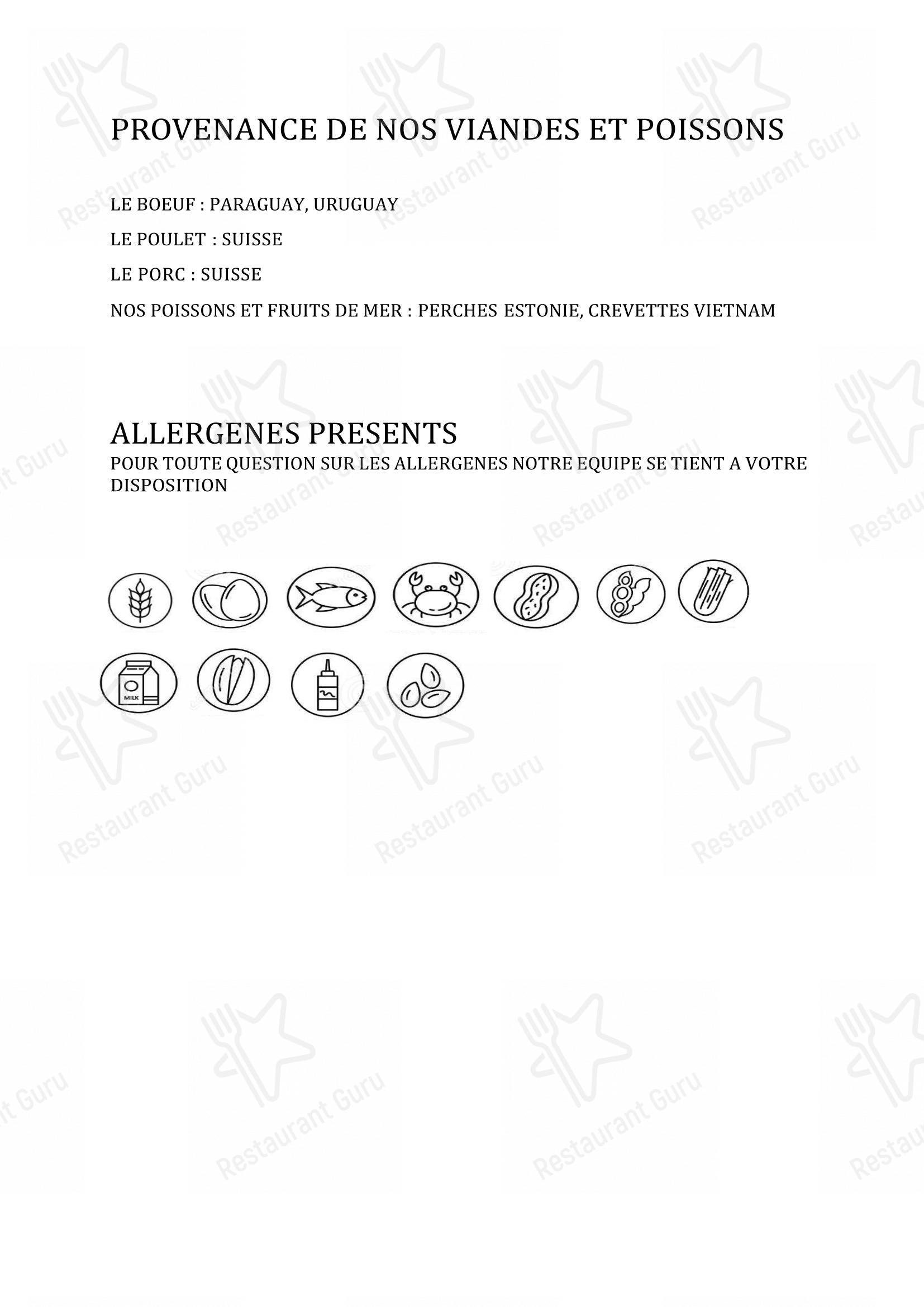 Menu pour Le Bistrot Beaumont - Menu bar