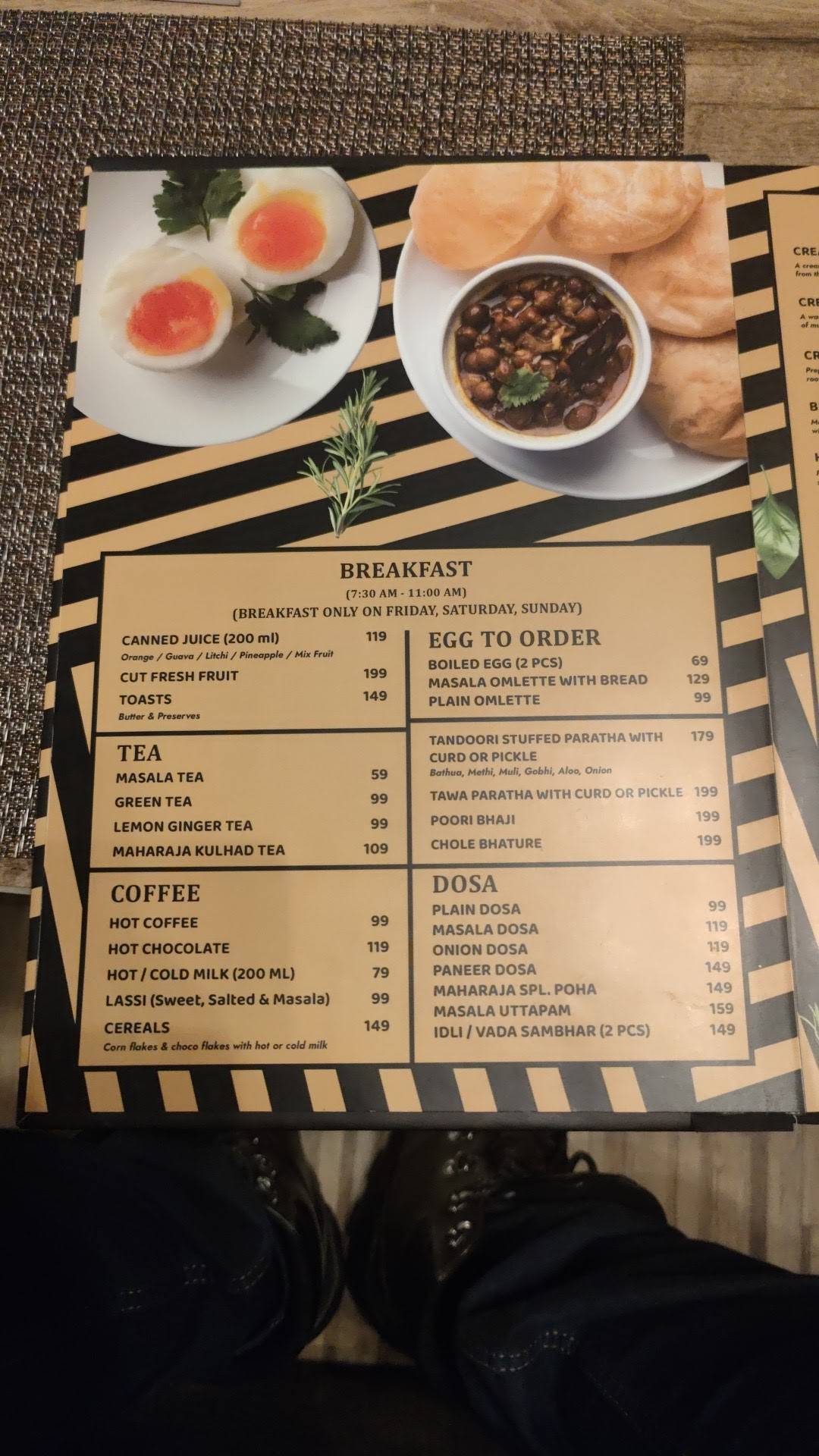 Maharaja house of taste menu