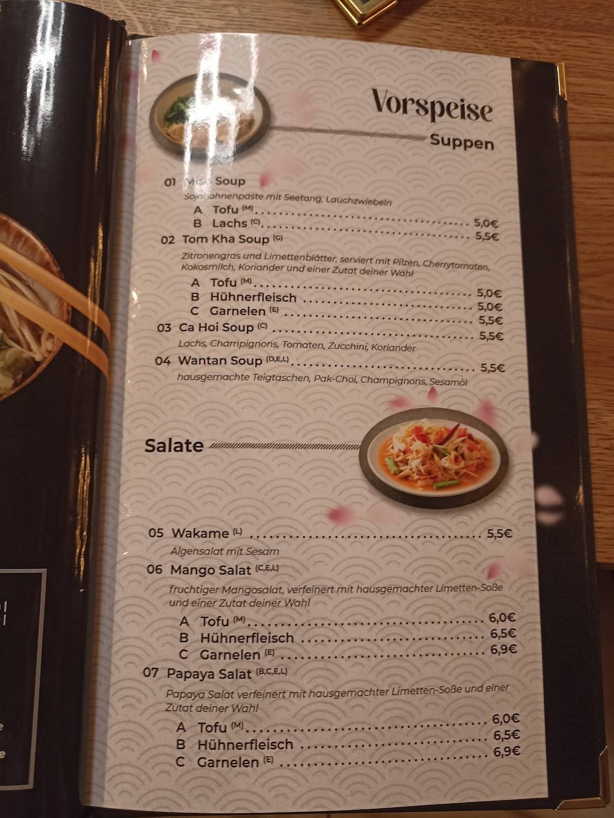 Menu at BaTu restaurant, Nördlingen