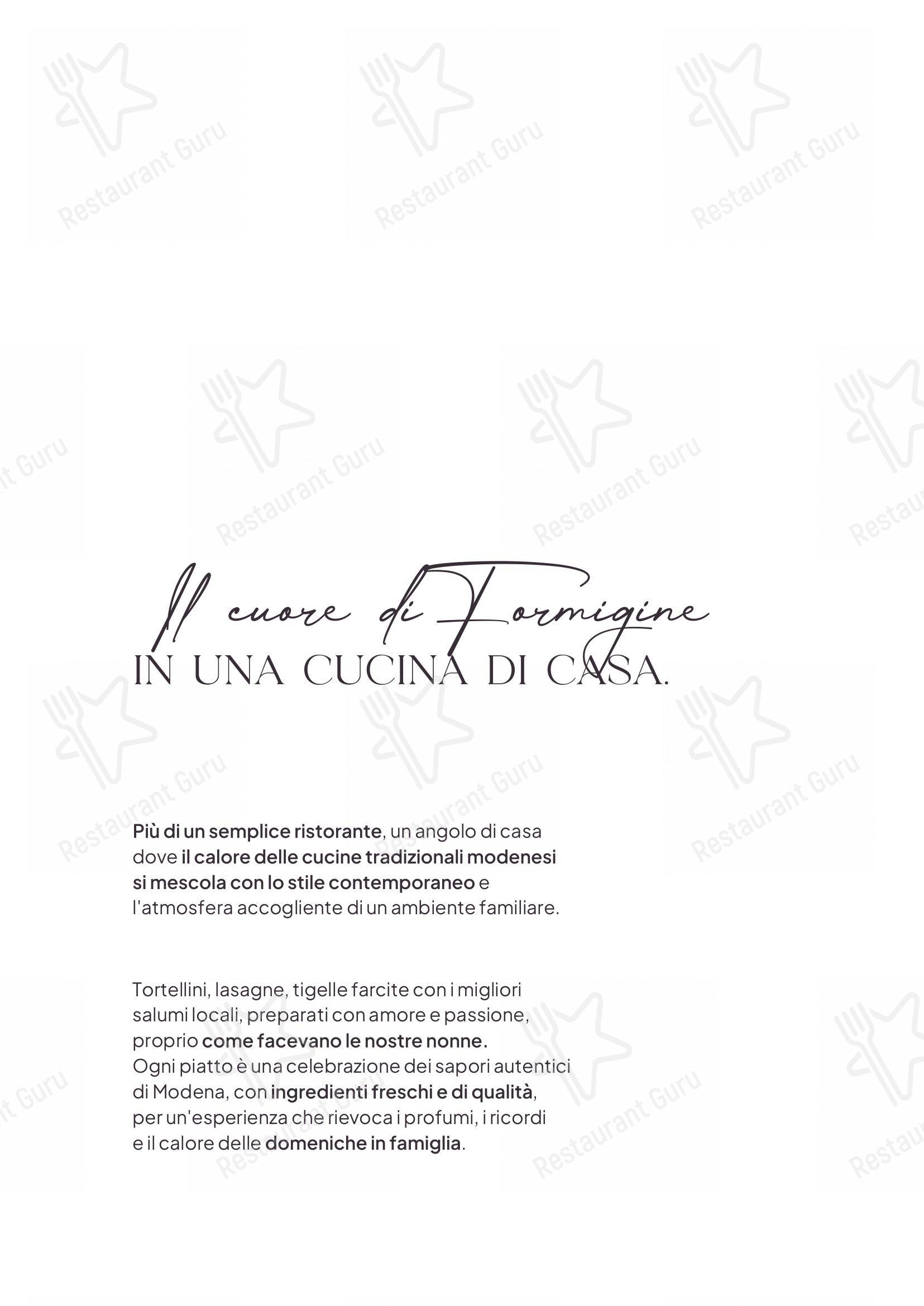 Menu bar per Osteria del Borgo Formigine ristorante