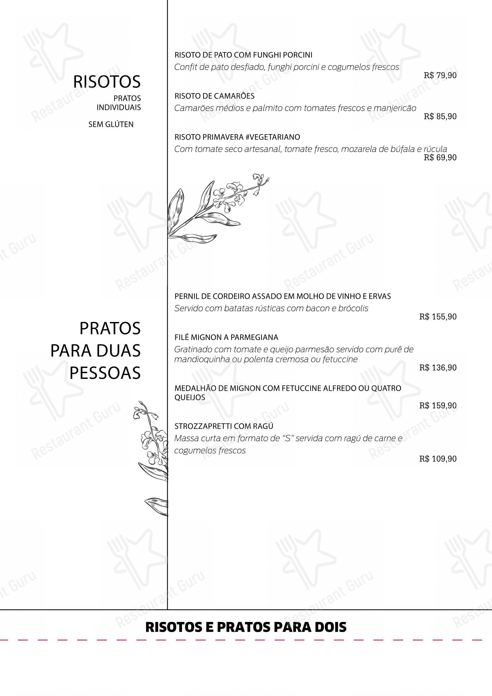 菜单 para Pantucci Trattoria restaurante