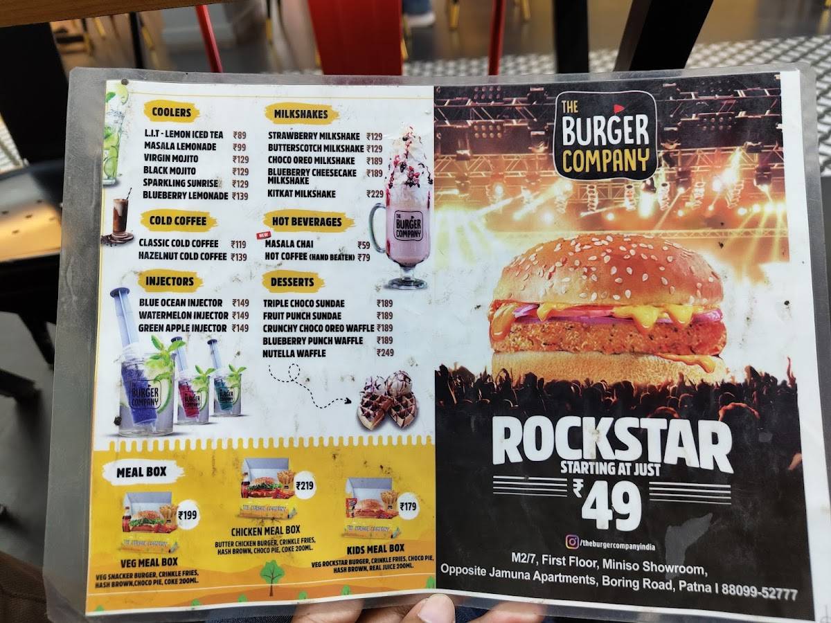 THE BURGER COMPANY menu