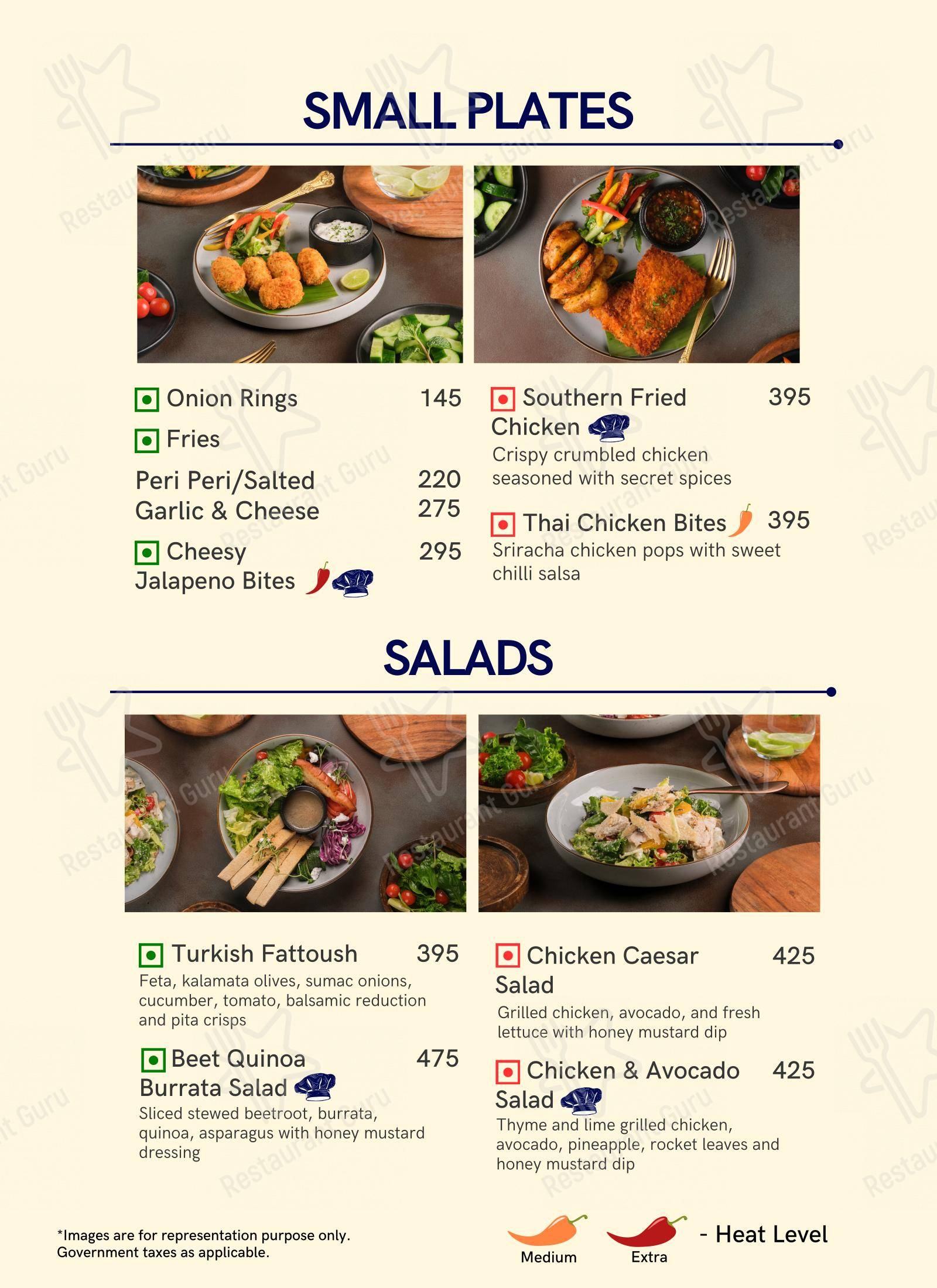 Основное меню for the Pour and Palate Coffee and Cuisine cafe