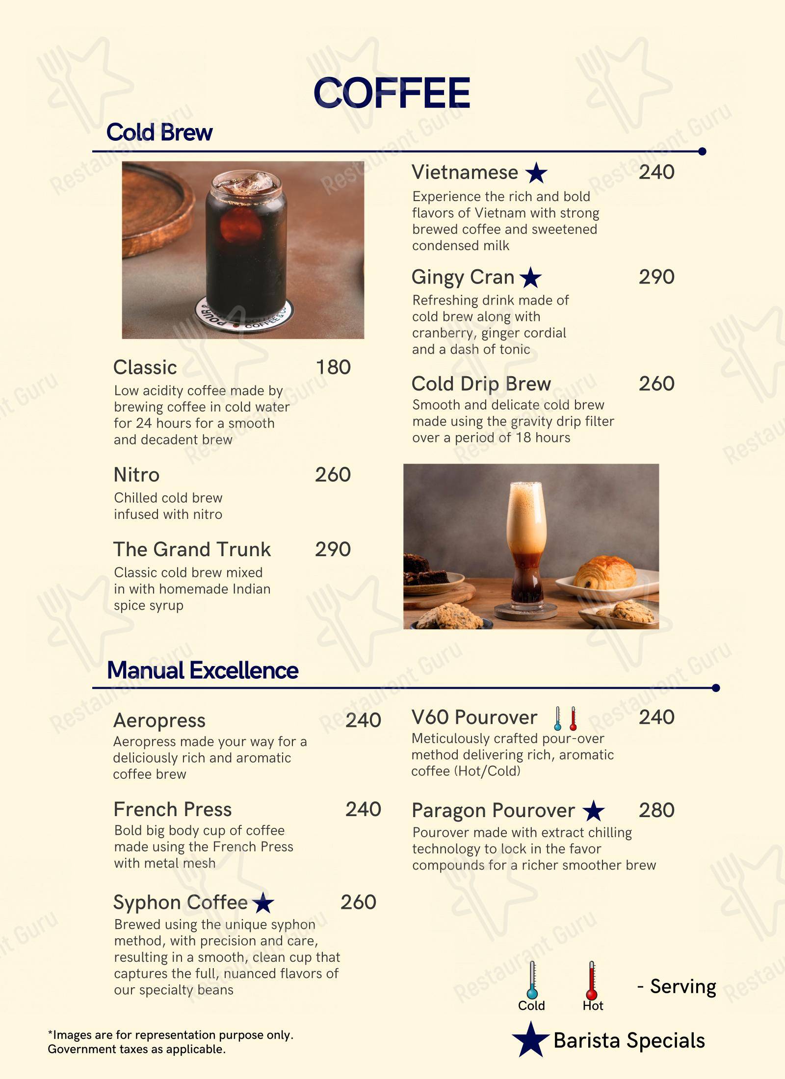 Основное меню for Pour and Palate Coffee and Cuisine in Gurugram