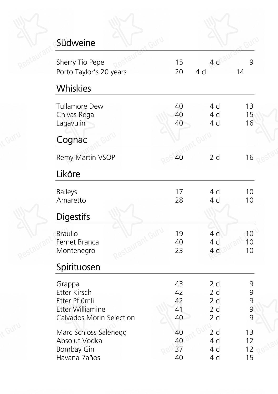 Restaurant Acla in San Maurizio - 菜单