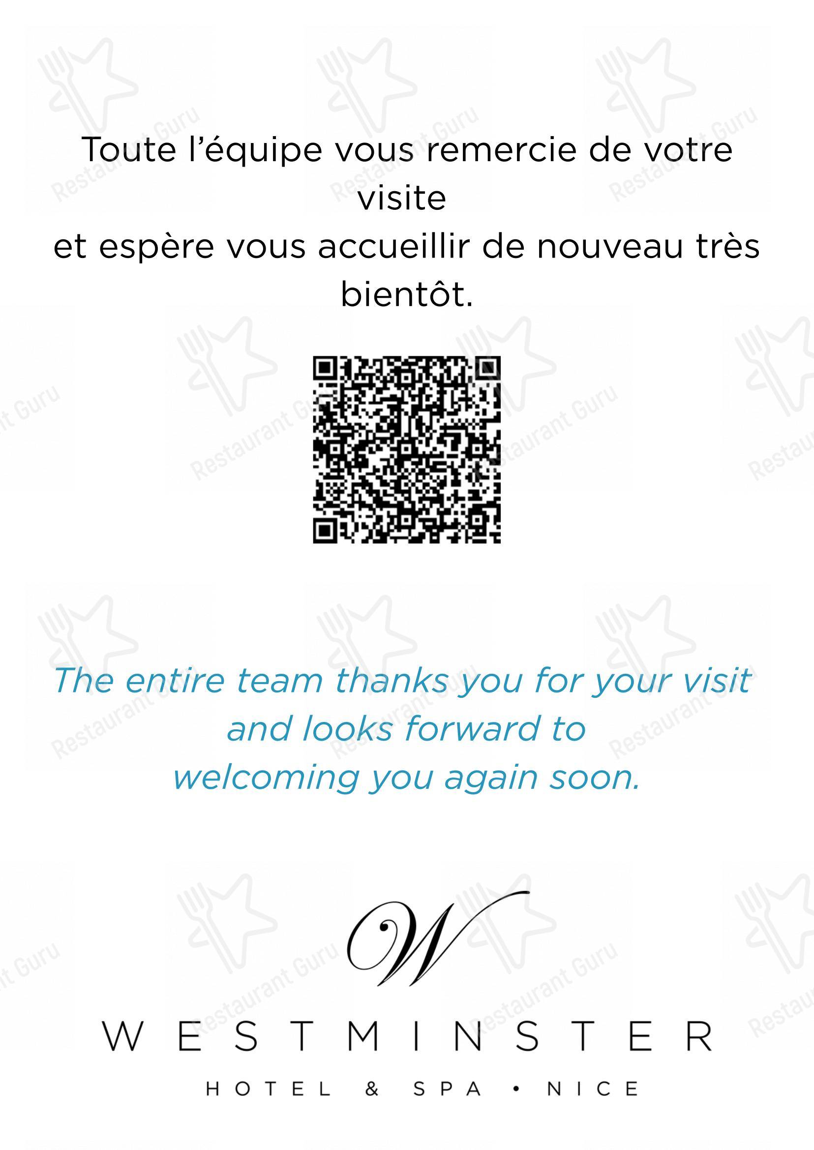 Menu pour Restaurant Le Duc - Nice - Ночное меню