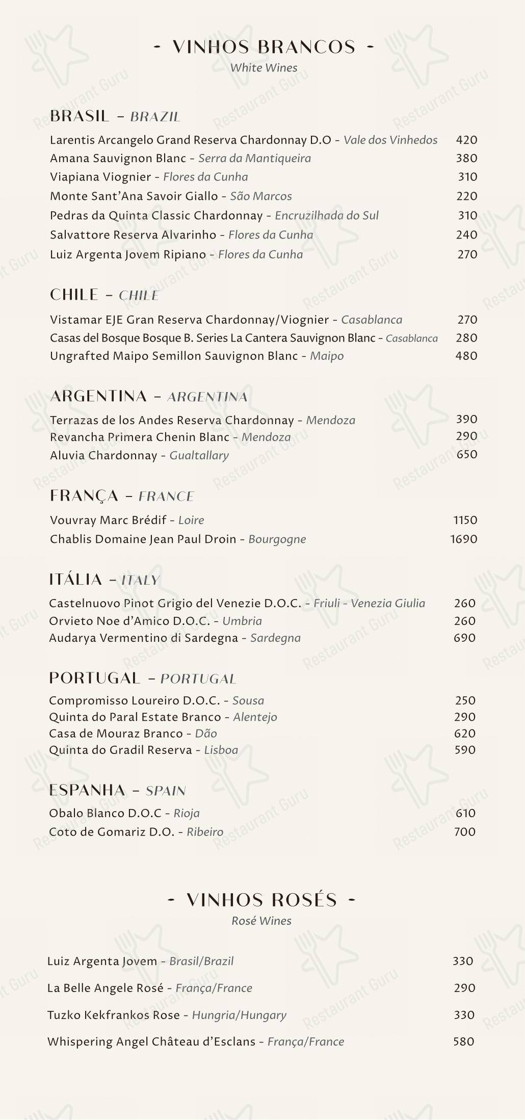 菜单 para Restaurante Mee - (Copacabana Palace) em Rio de Janeiro