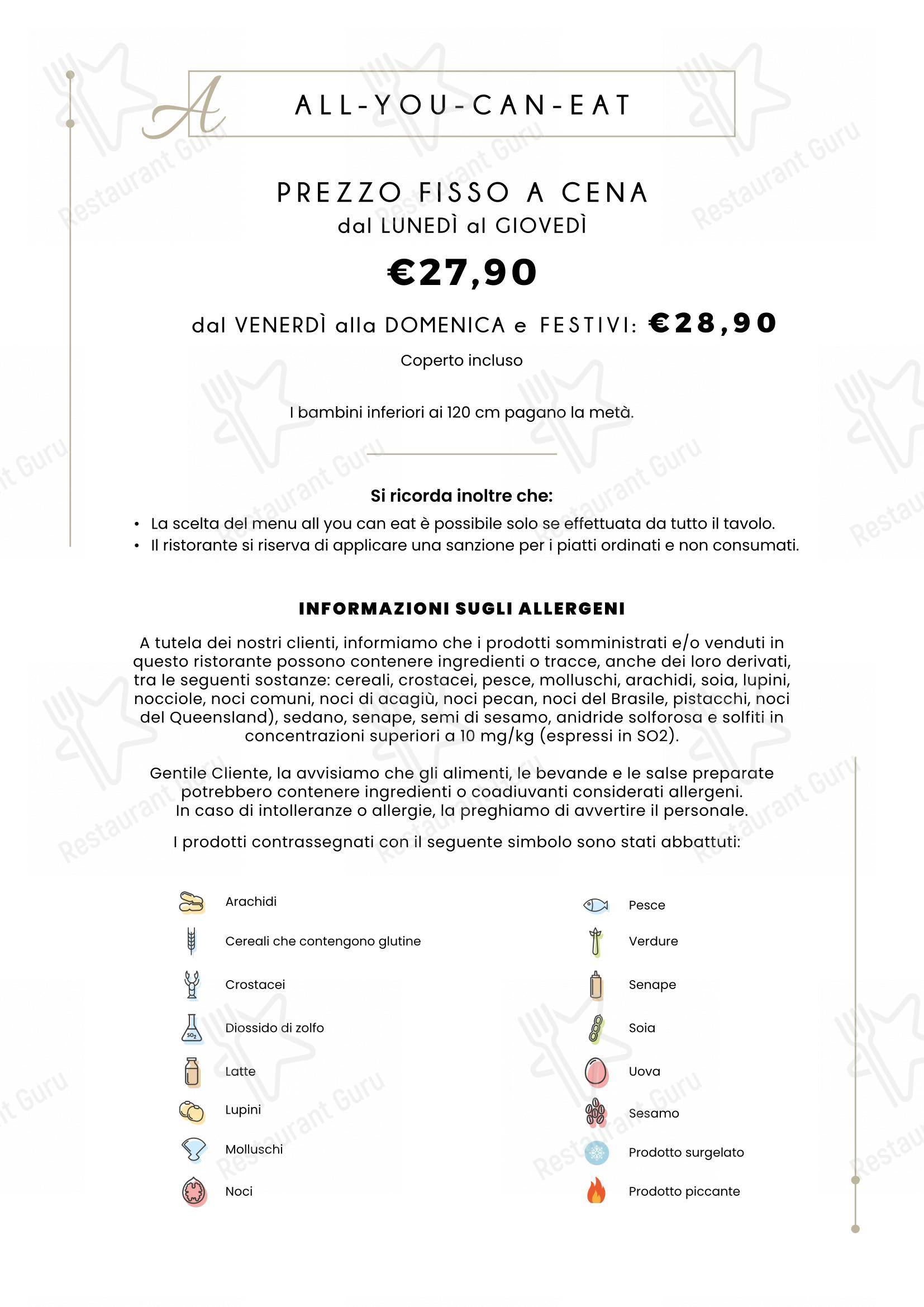 Menu per Ristorante Miyako in Bologna