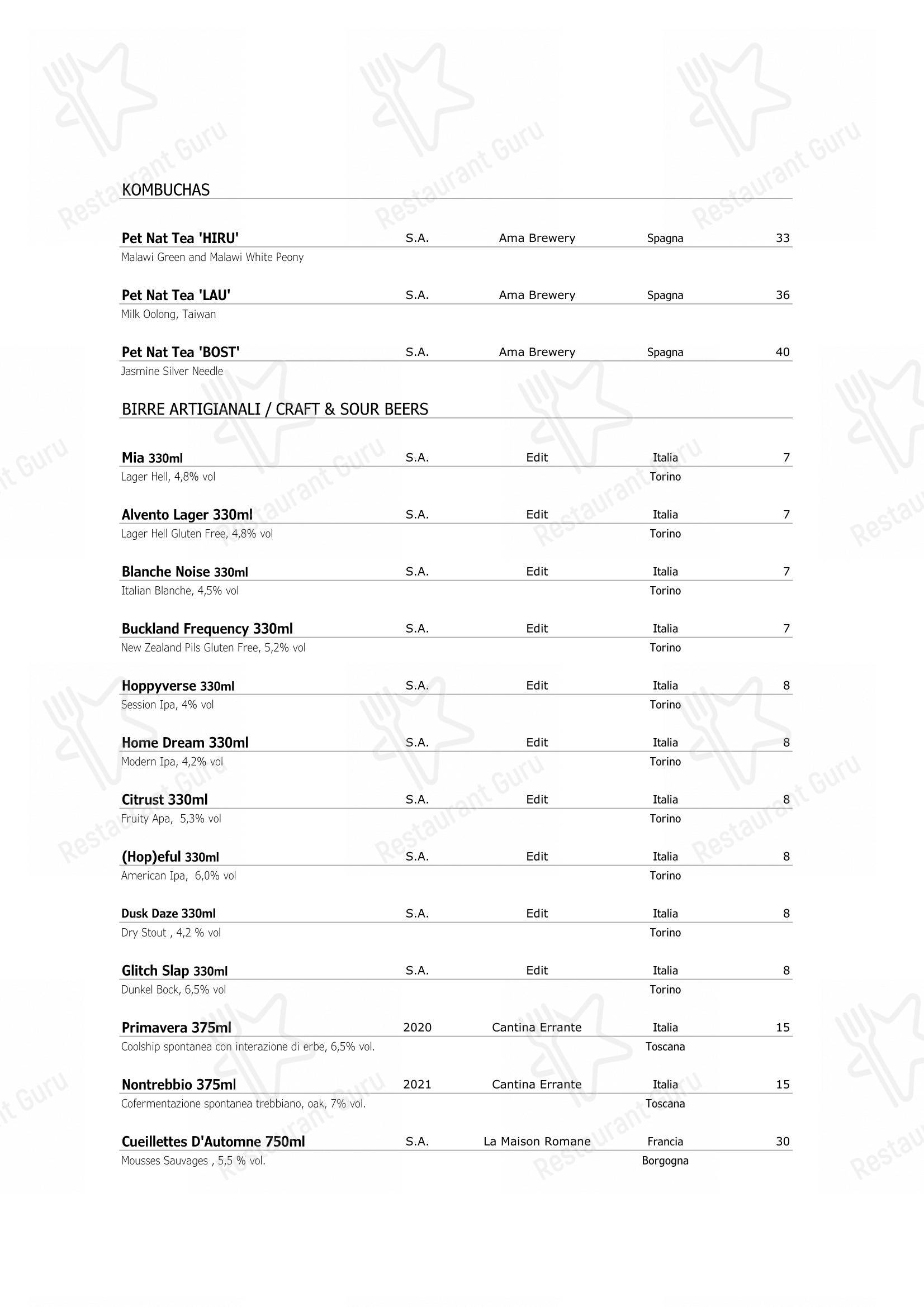 Ristorante Opera in Torino - Wine Menu