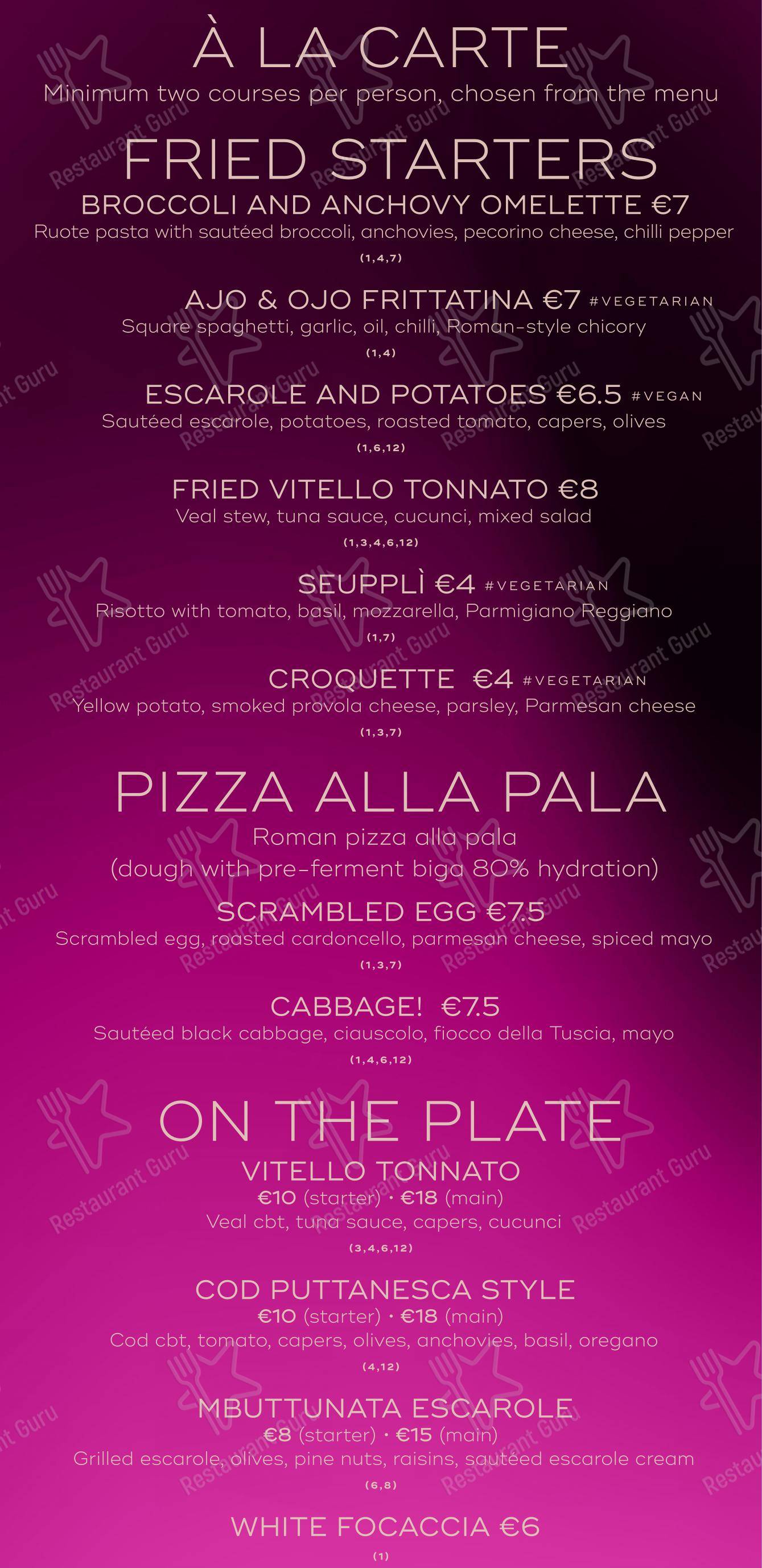 SEU Pizza in Roma - Menu