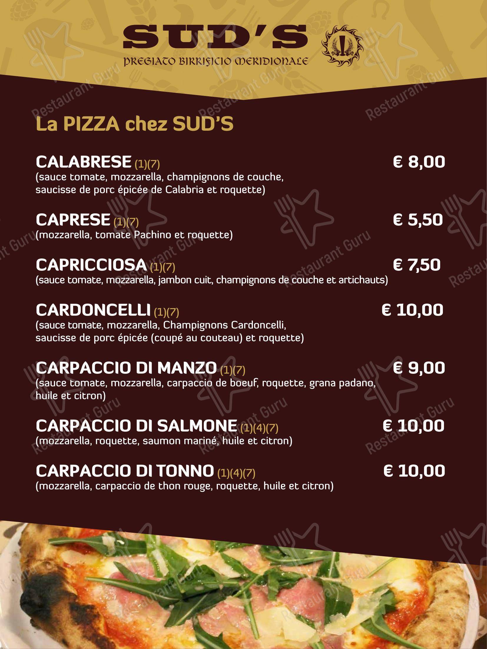 Коктейльная карта per Sud's ristorante
