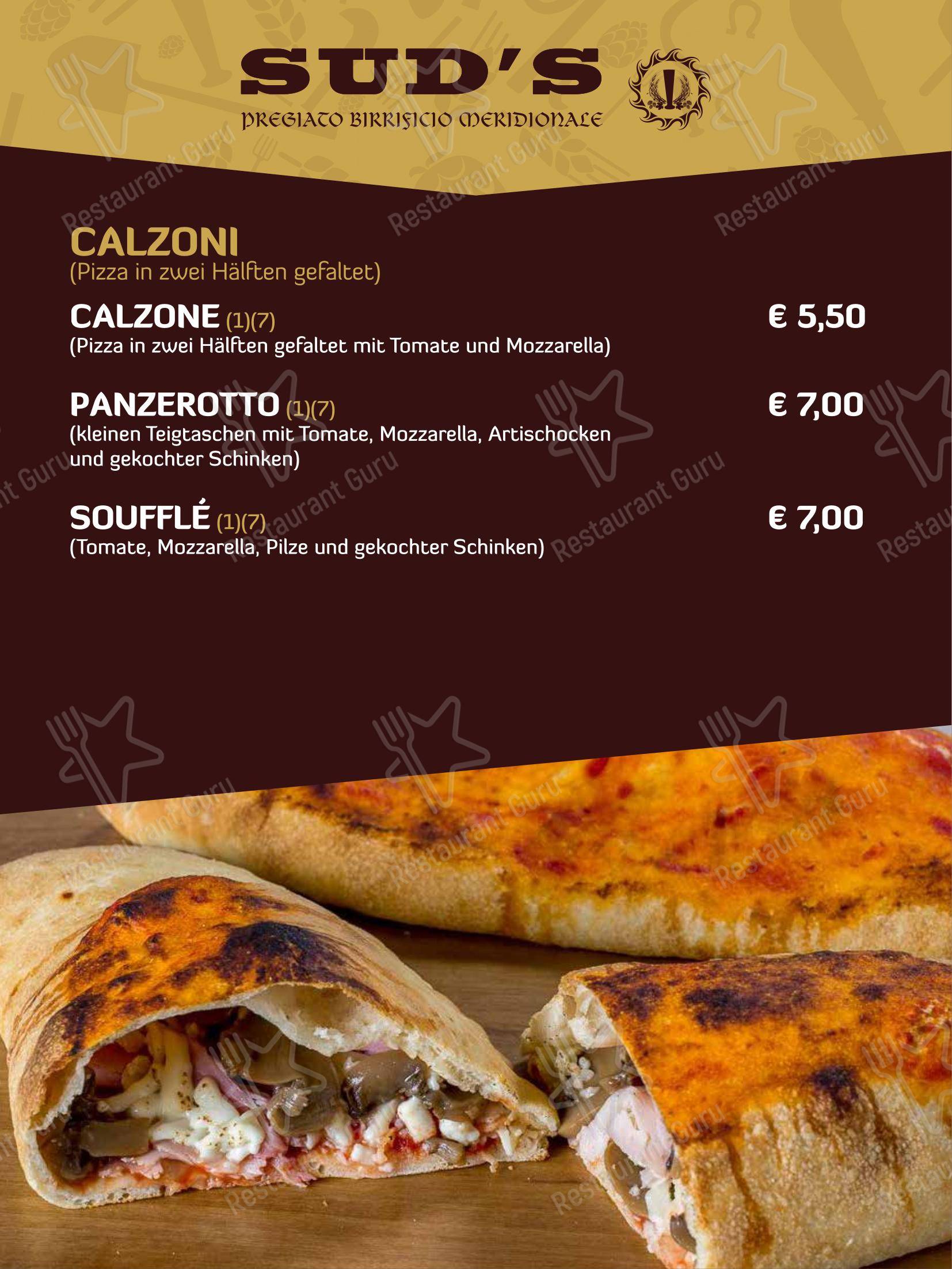 Menu di Sud's - Крафт меню