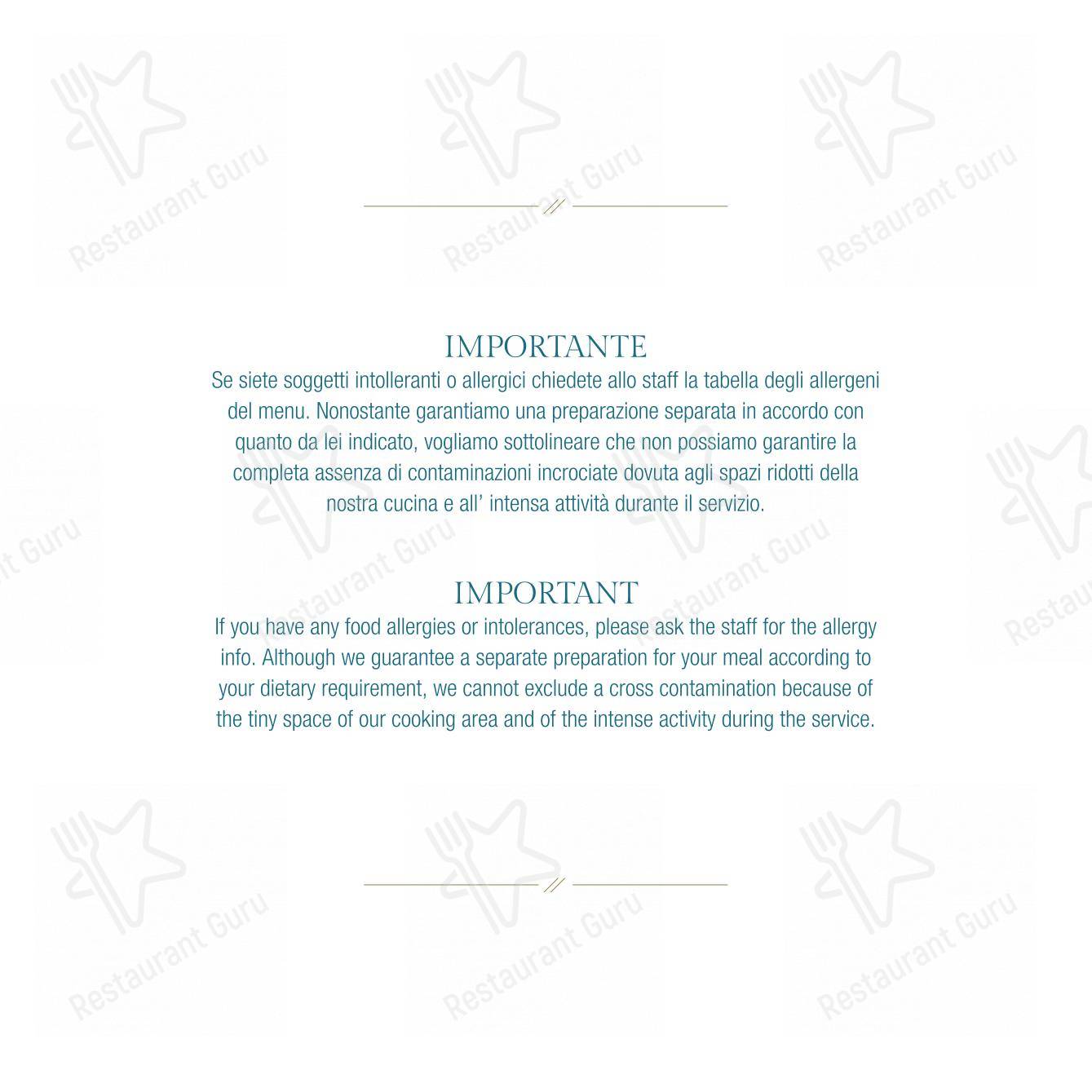 Vista Sky Bar in Sant'Agnello - Menu