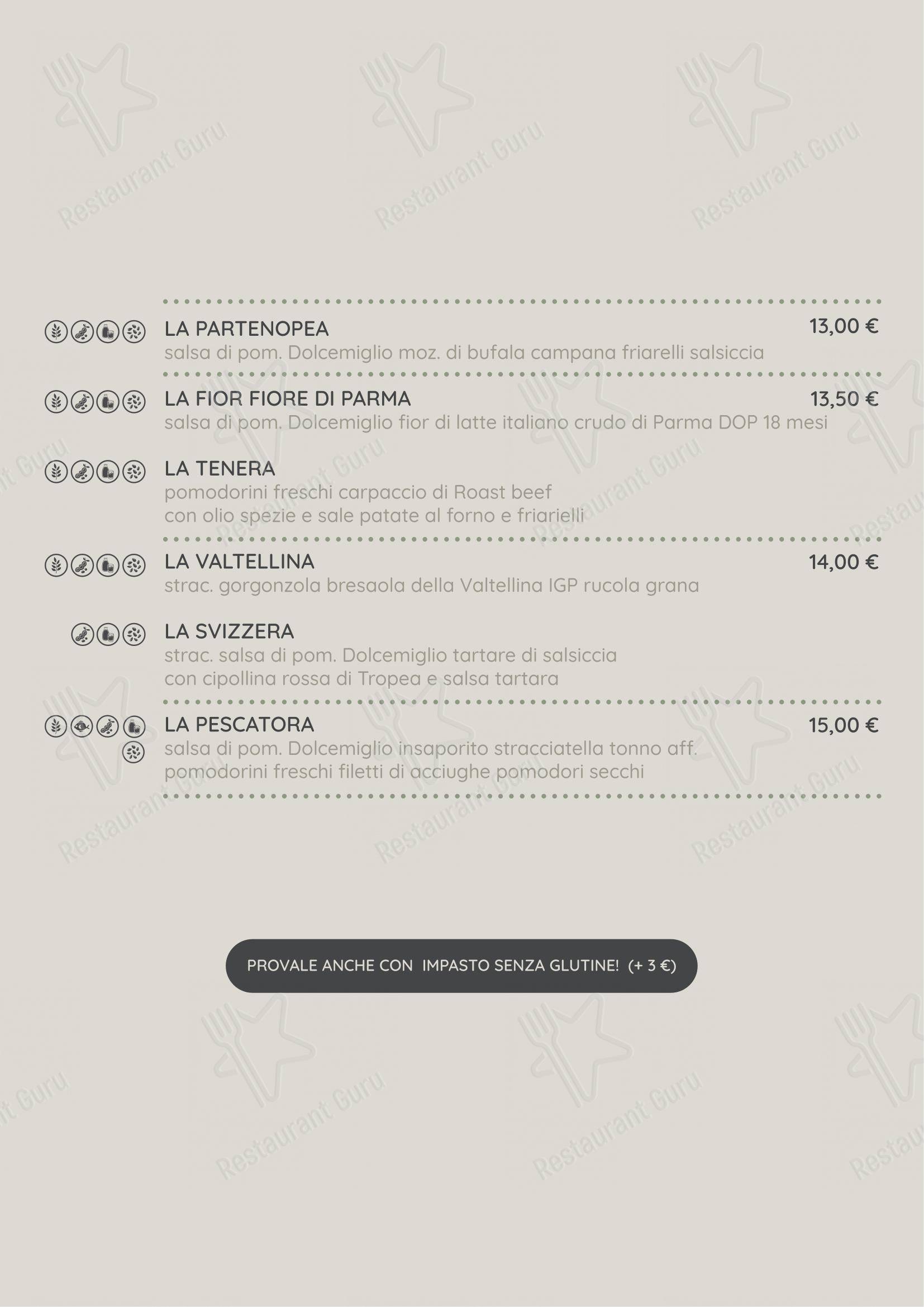 Menu bar per Strakkino ristorante