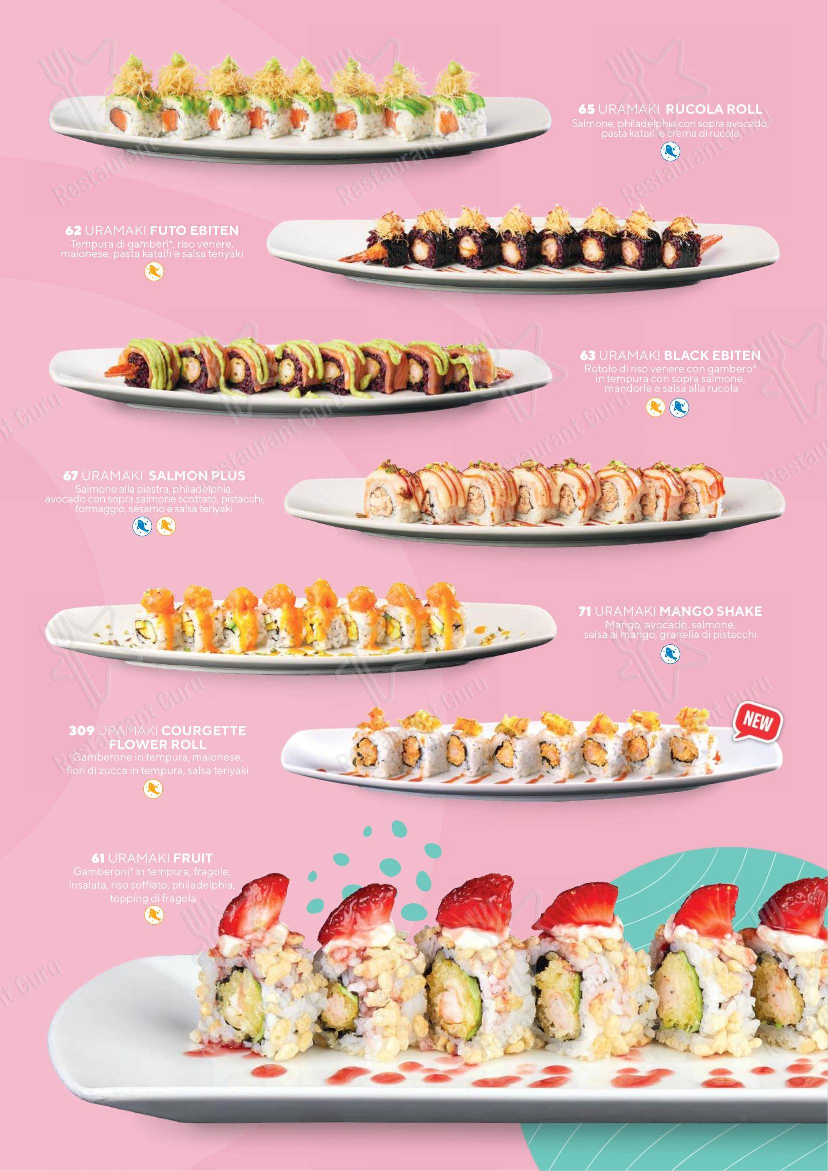 Menu di Sushiko Riva del Garda - Blue Garden - Menu bar