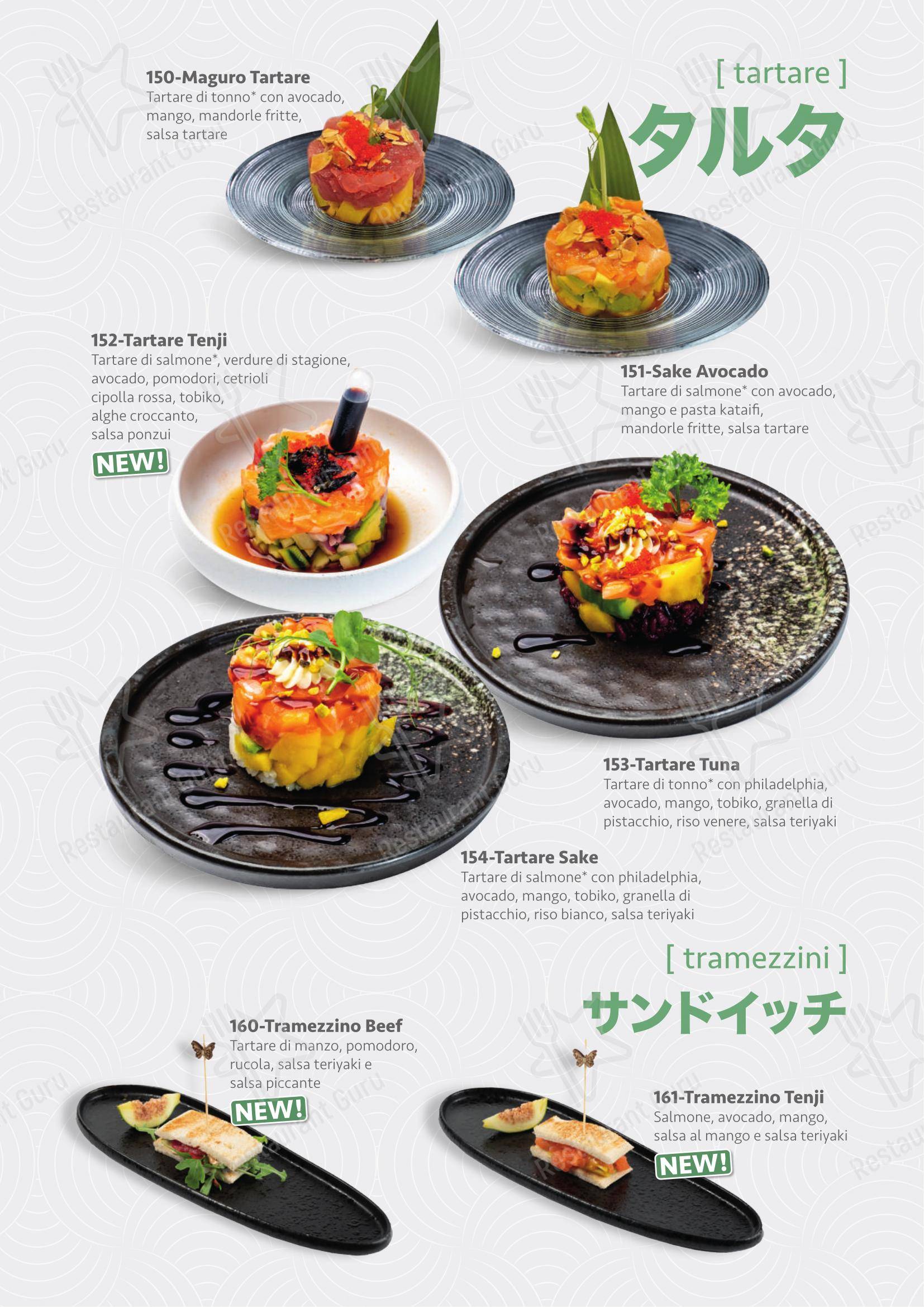 Tenji Ristorante Giapponese in Parma - Menu bar