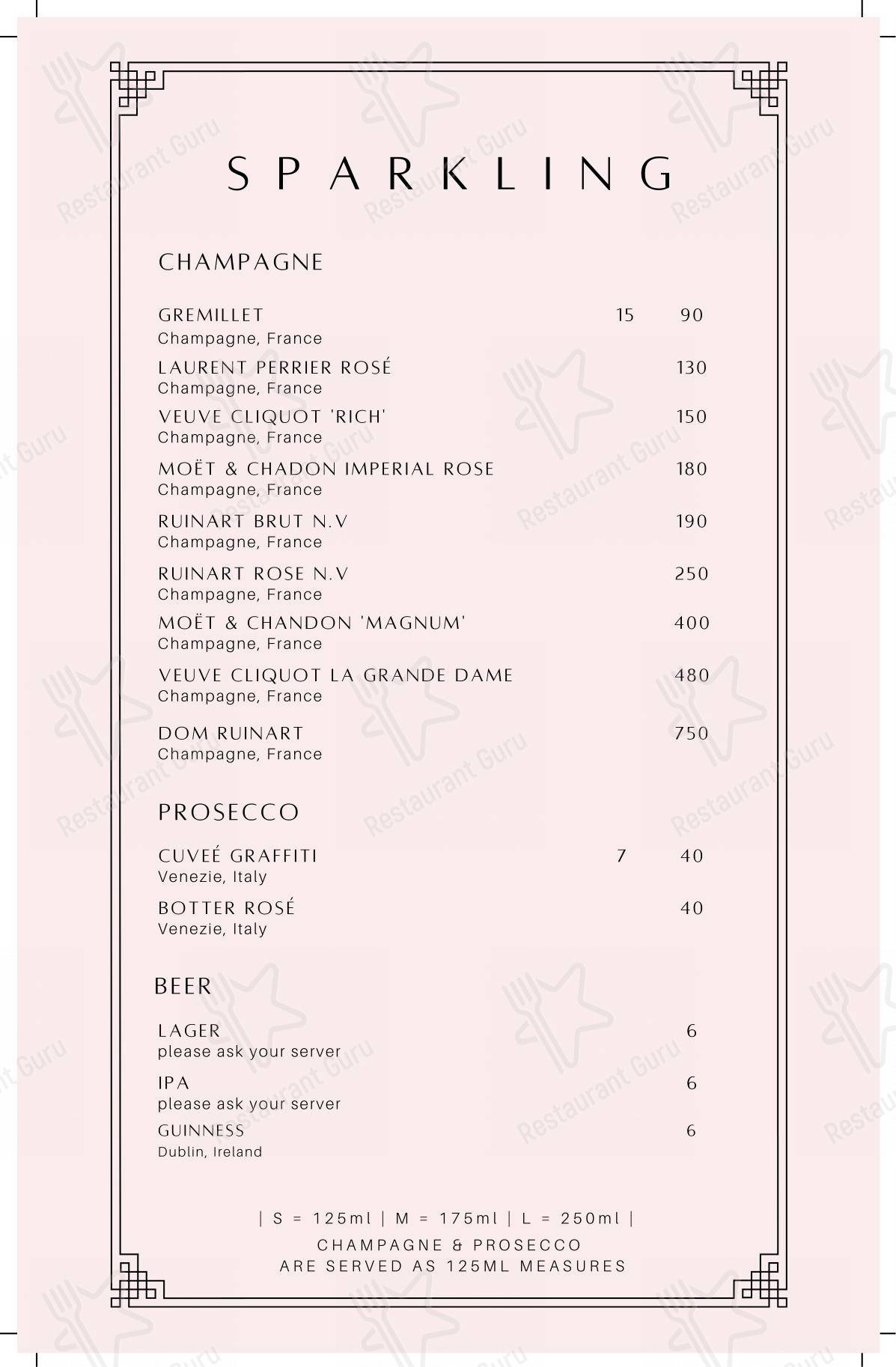 Menu for The Westgate in Altrincham