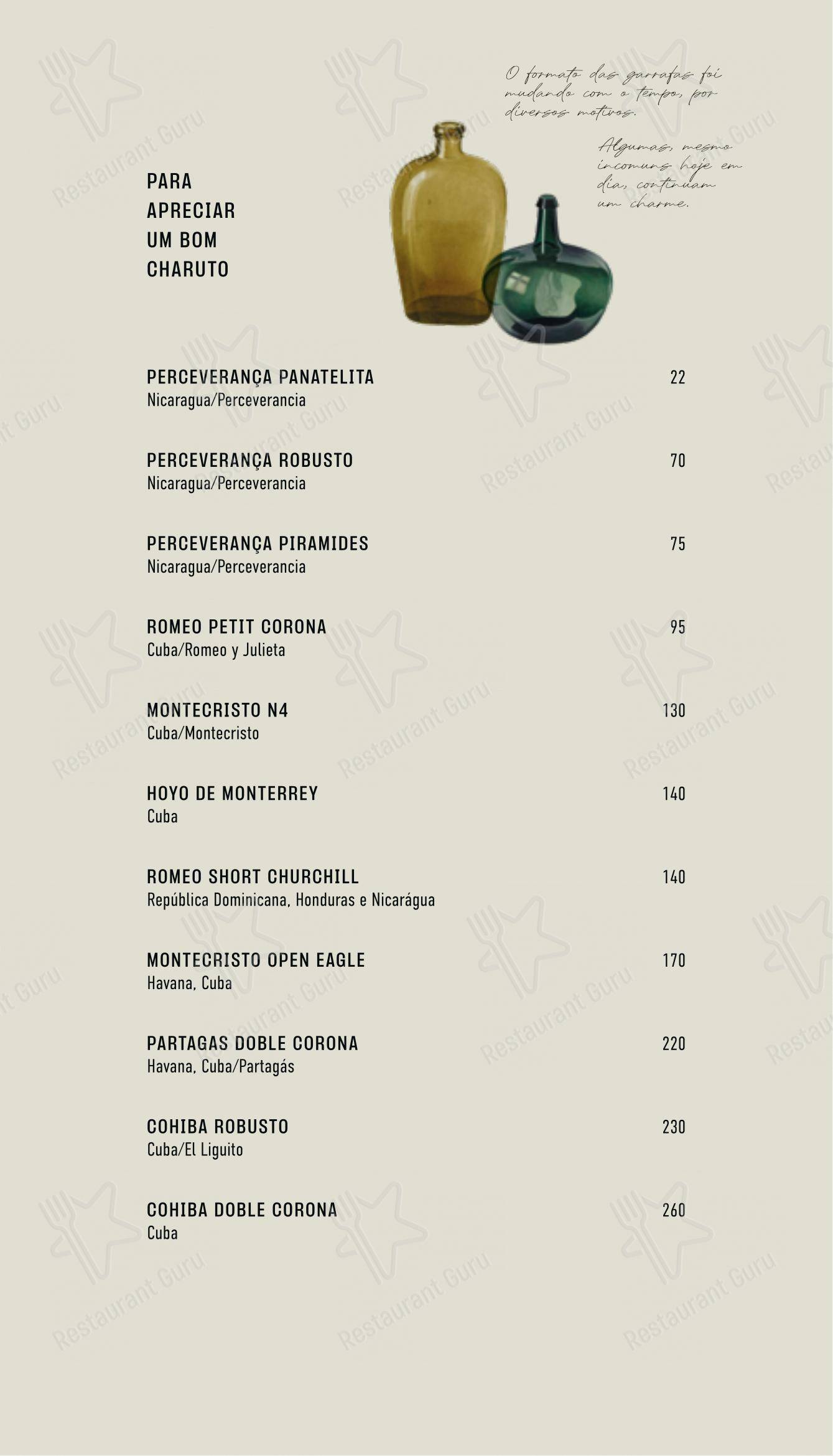 Menu para Vinolab em Gramado