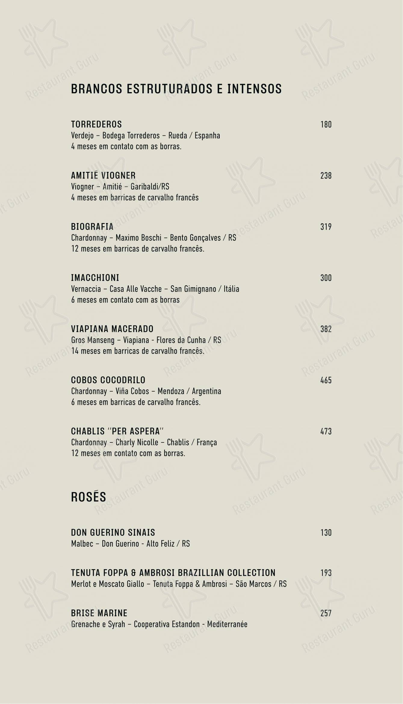 Menu para Vinolab restaurante