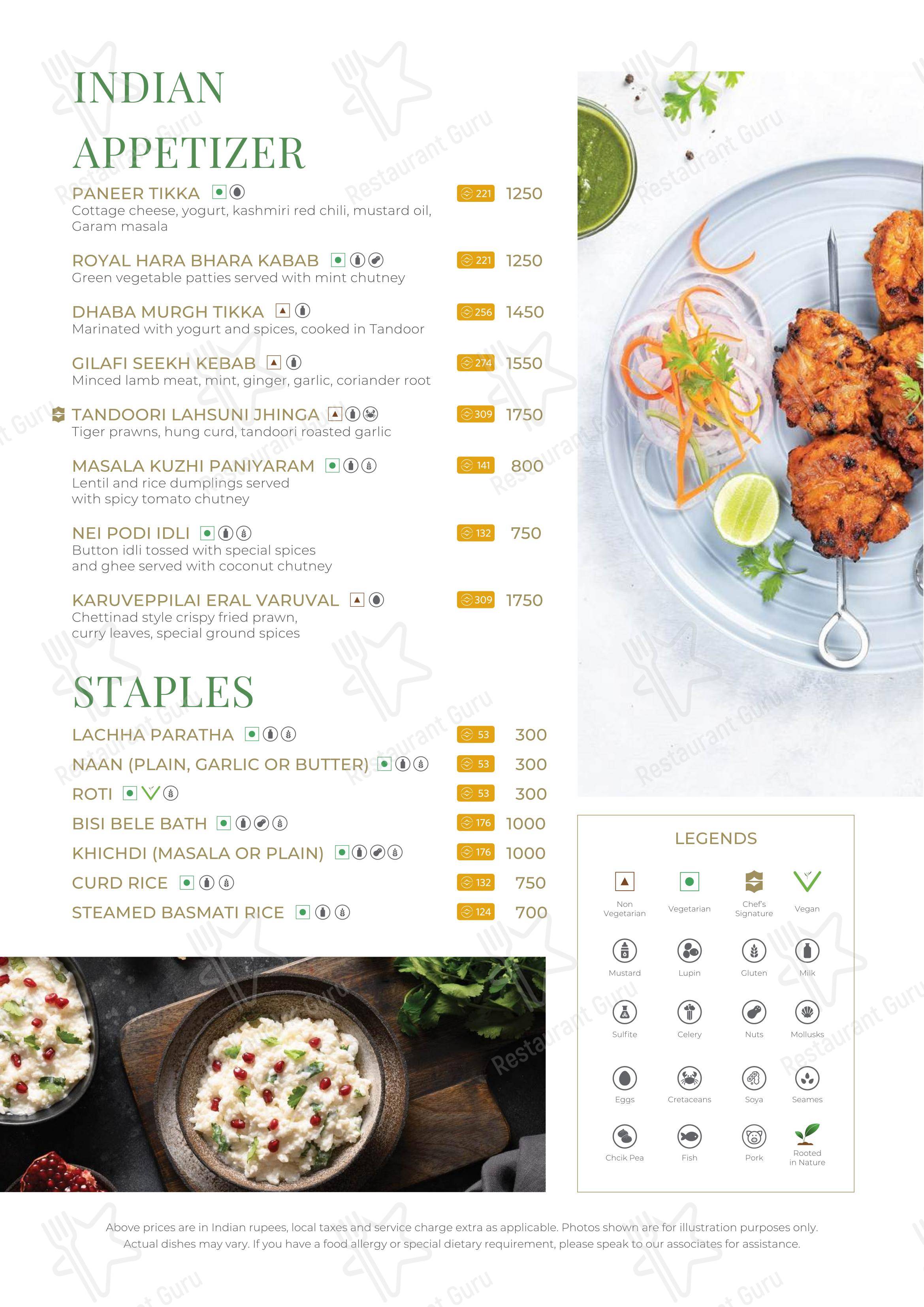 Menu bar for the b Café restaurant