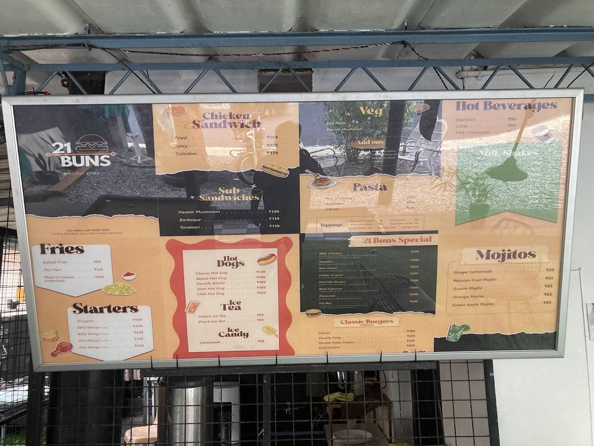 21 Buns menu