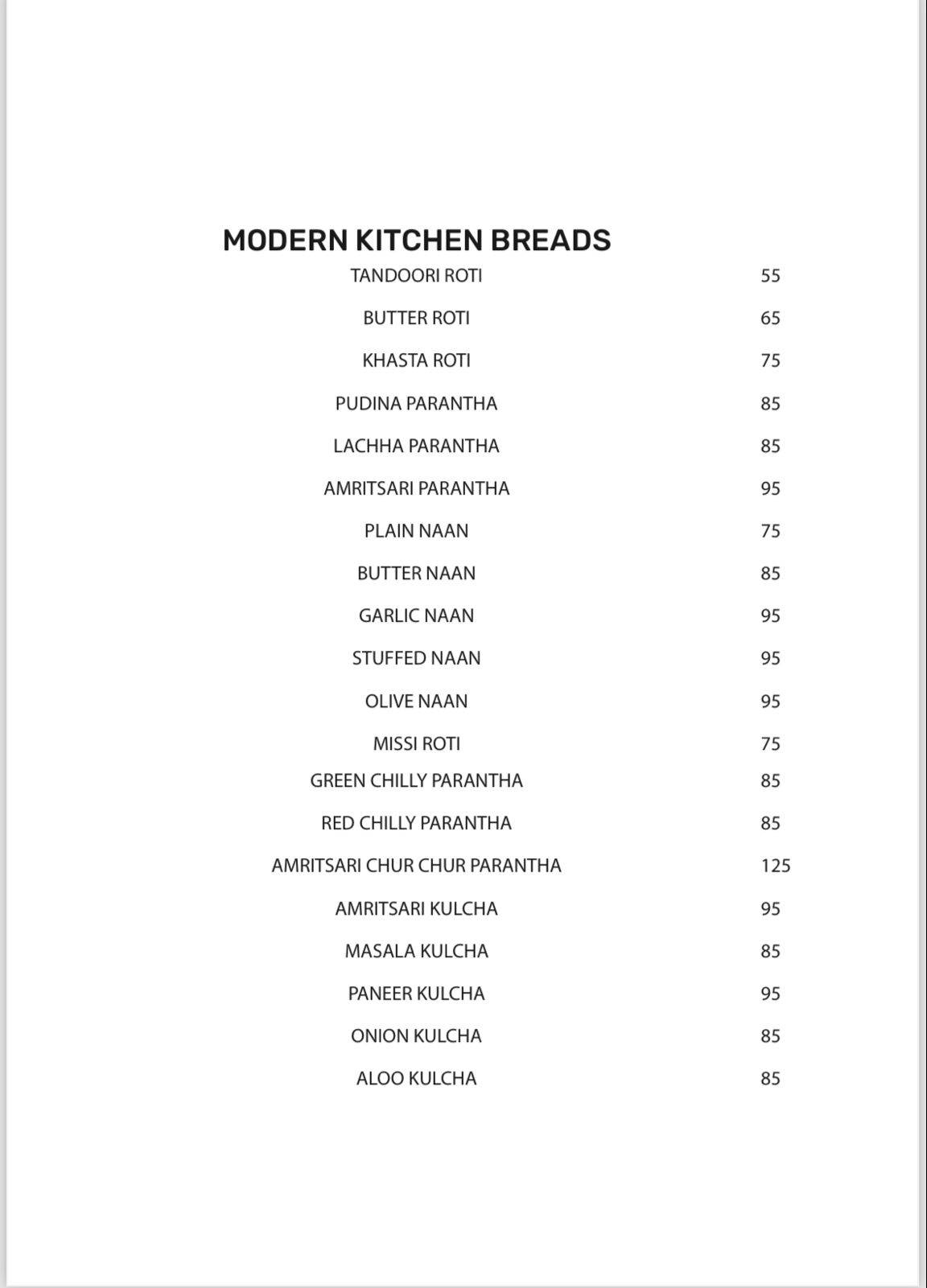 21 Candles Restaurant & Cafe A Unit of The Masala Chowk menu