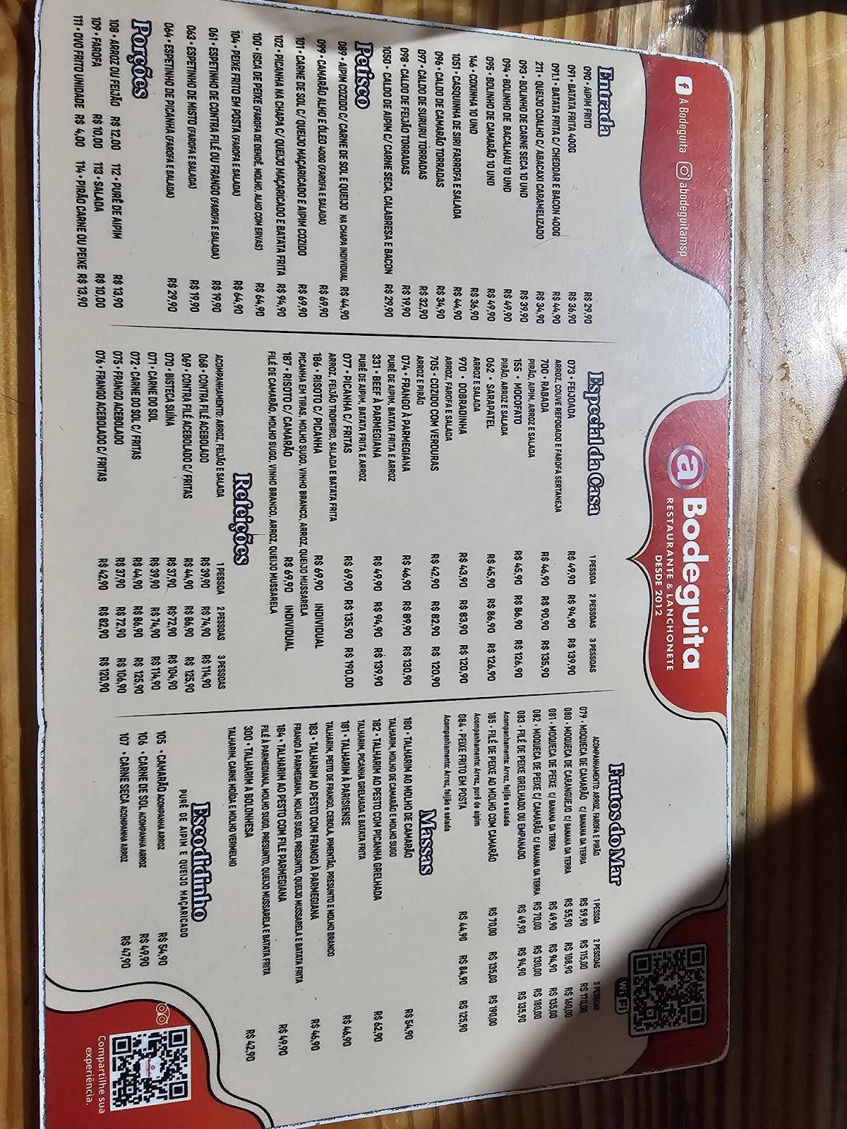 A Bodeguita Restaurante e Lanchonete cardápio