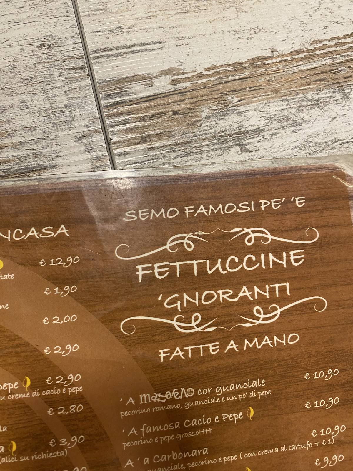 Menu di A Casa di Ale - Preneste 