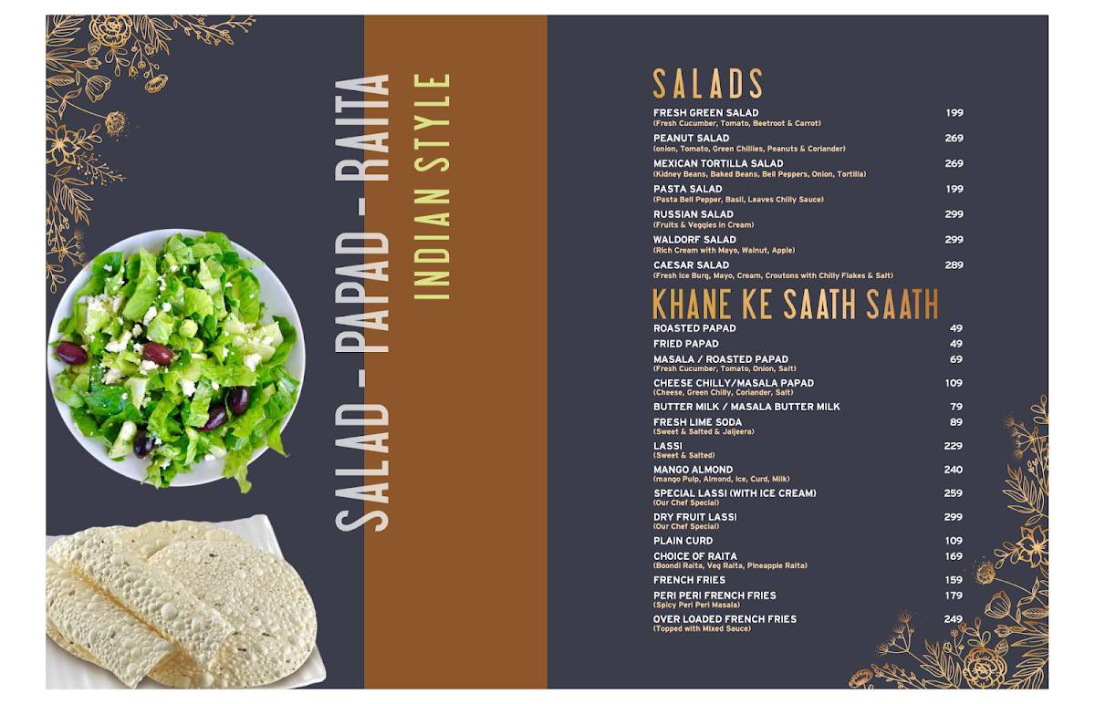 AANGAN GARDEN RESTAURANT menu