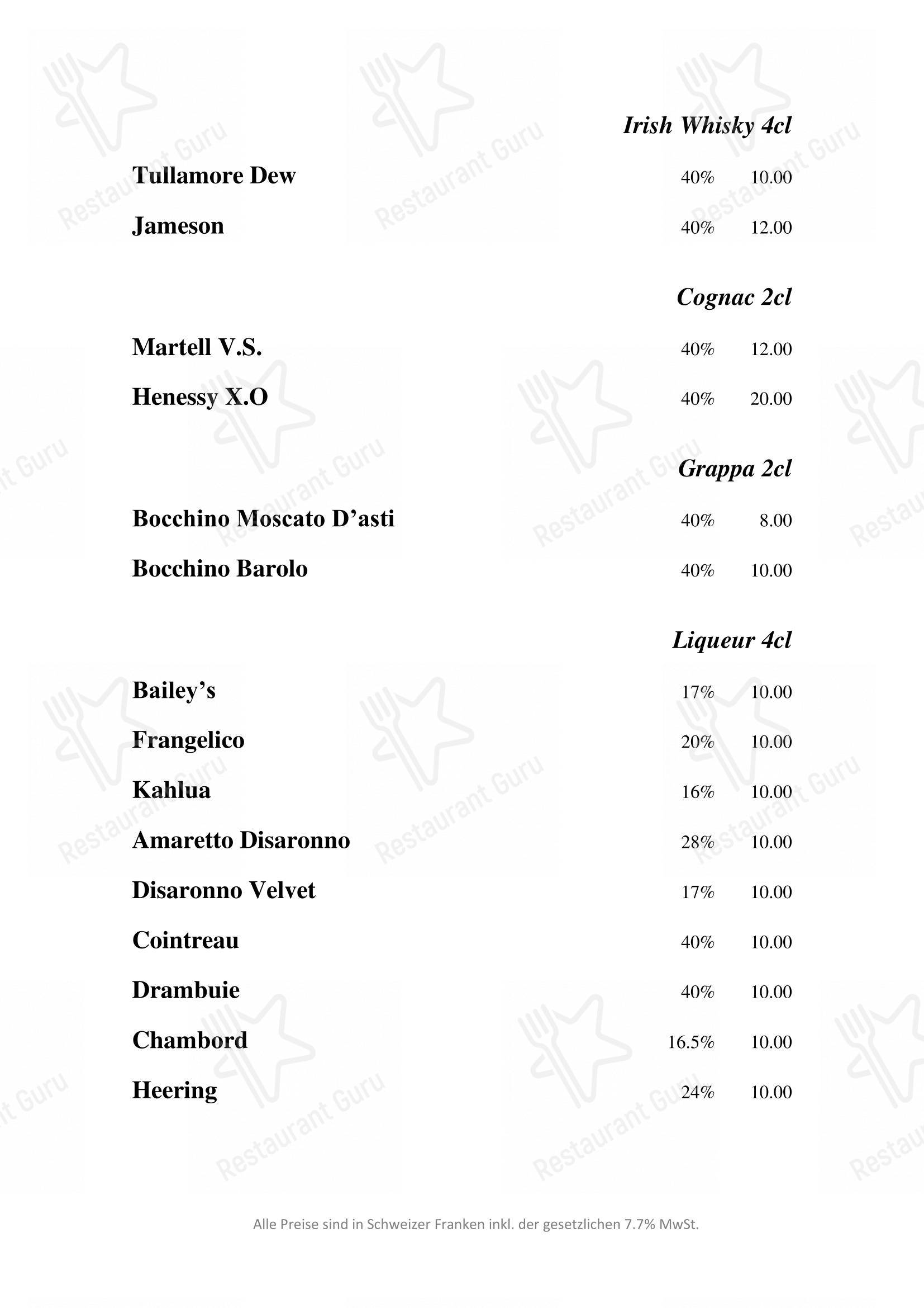 ANTONS in Lucerna - Menu