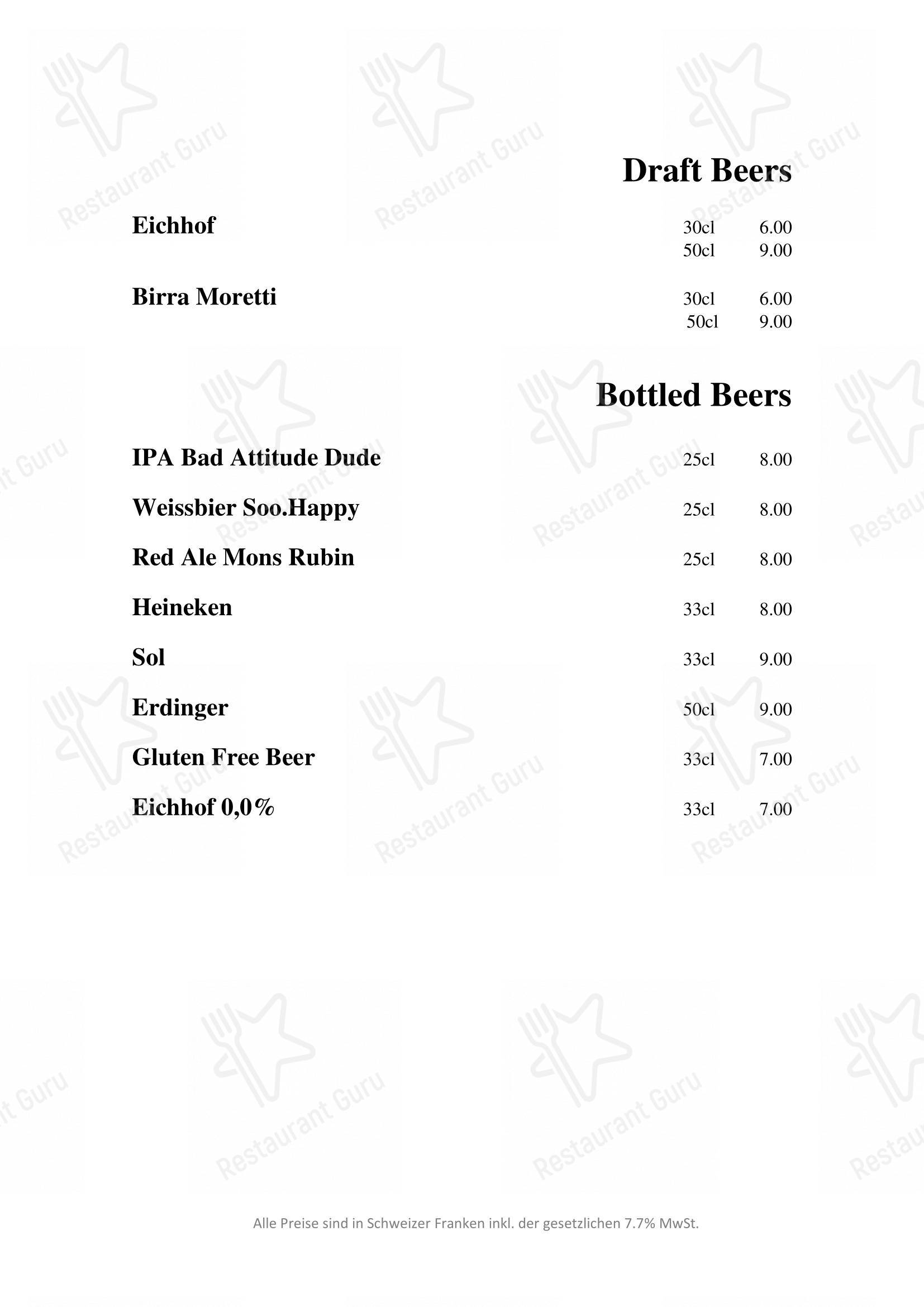 ANTONS in Lucerna - Menu