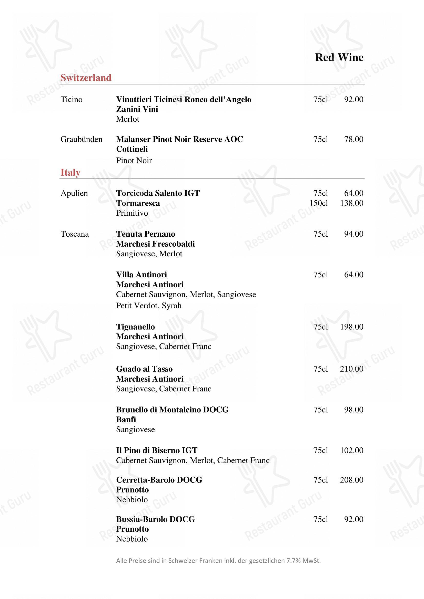 Menu per ANTONS in Lucerna