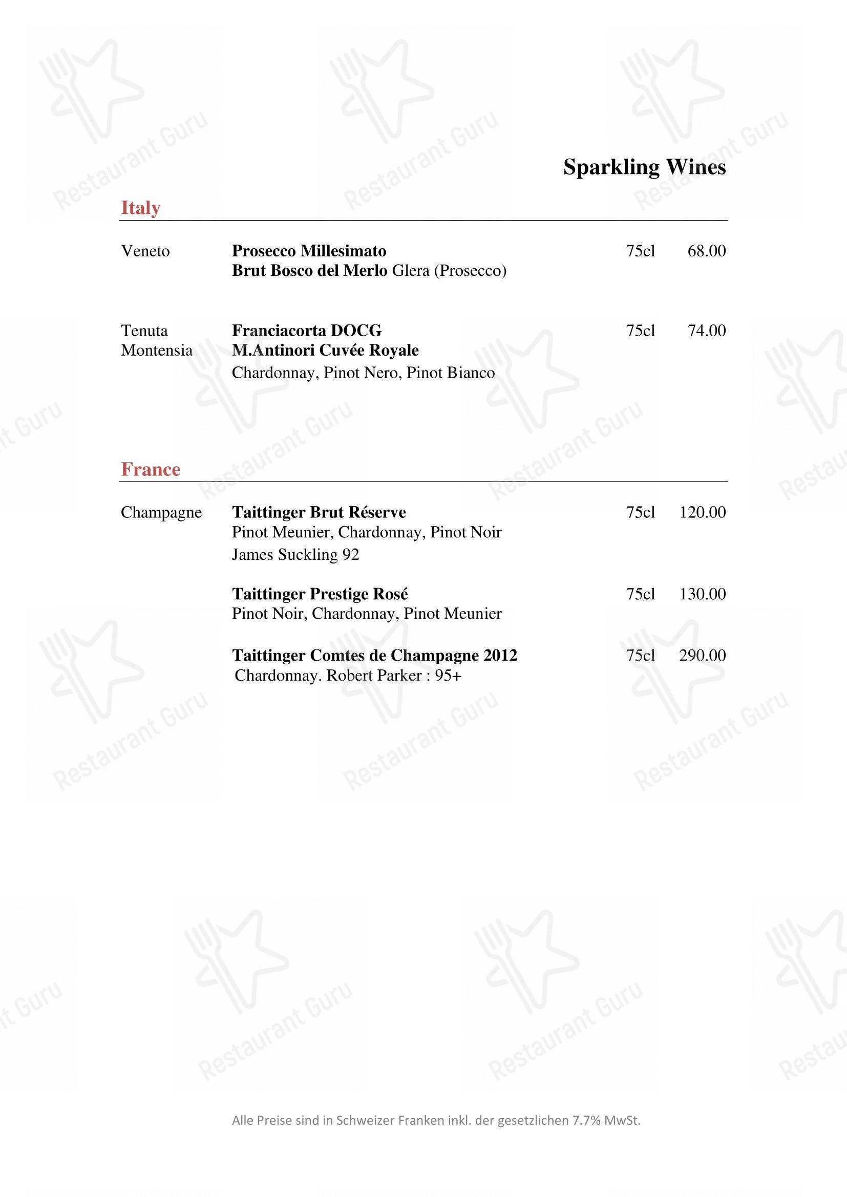 ANTONS in Lucerna - Menu