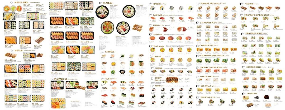 Menu de ASIA SHOP traiteur japonais（plats à emporter）