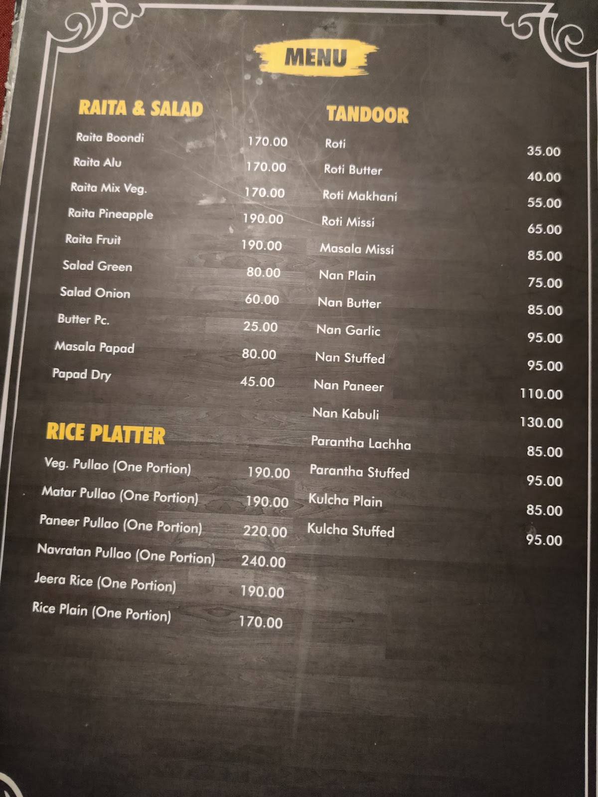Achman Veg. Restaurant menu