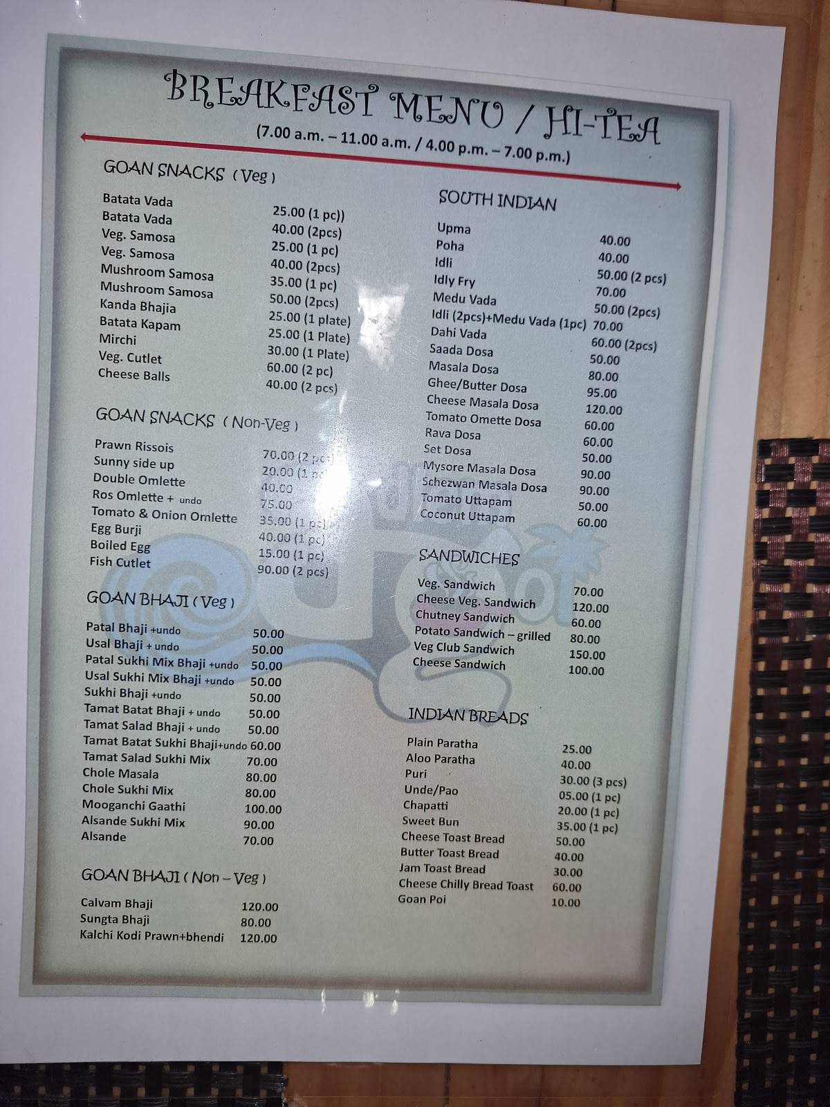 Adlem Goi menu