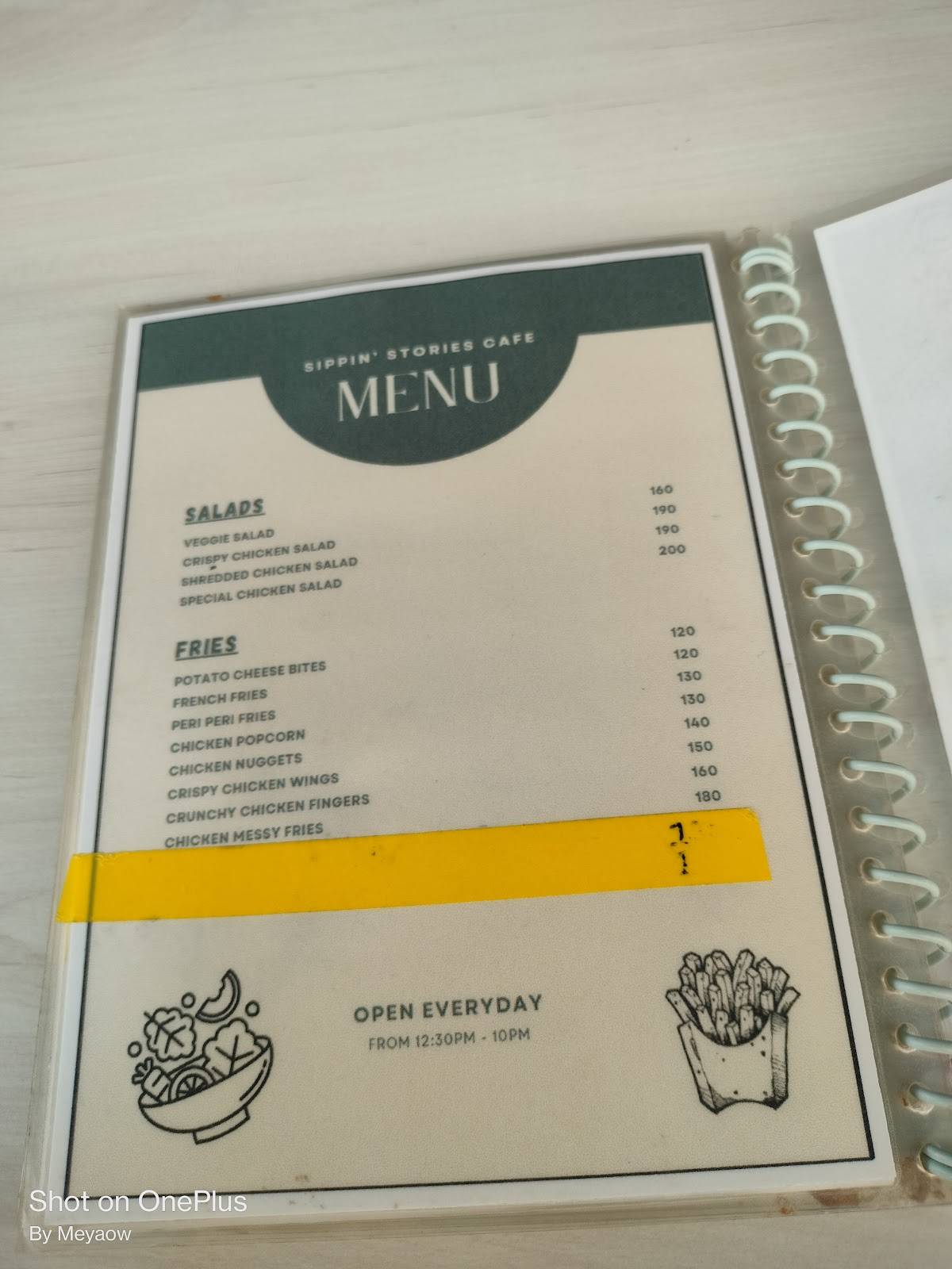 Sippin' Stories menu