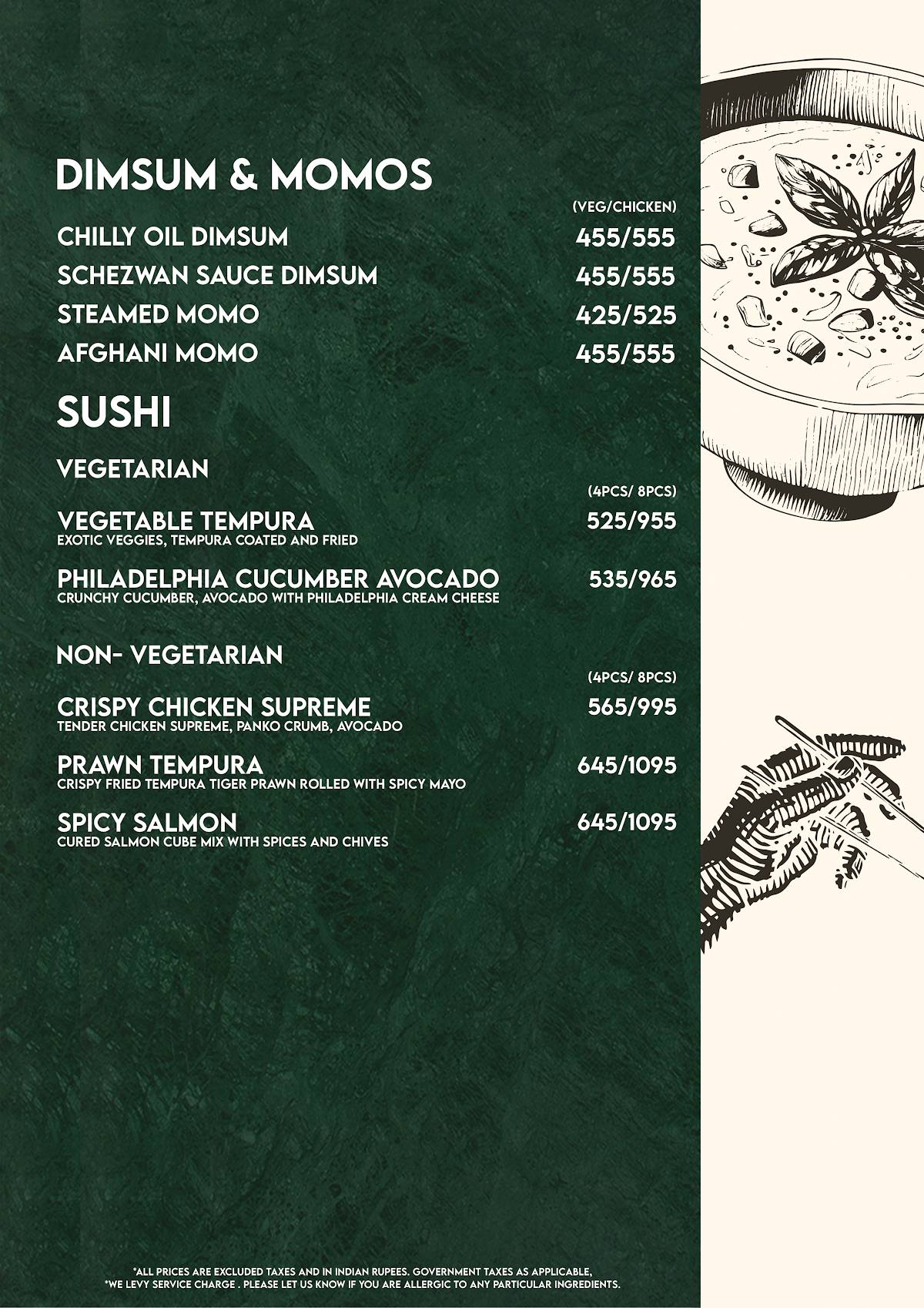 Molecule Agra menu